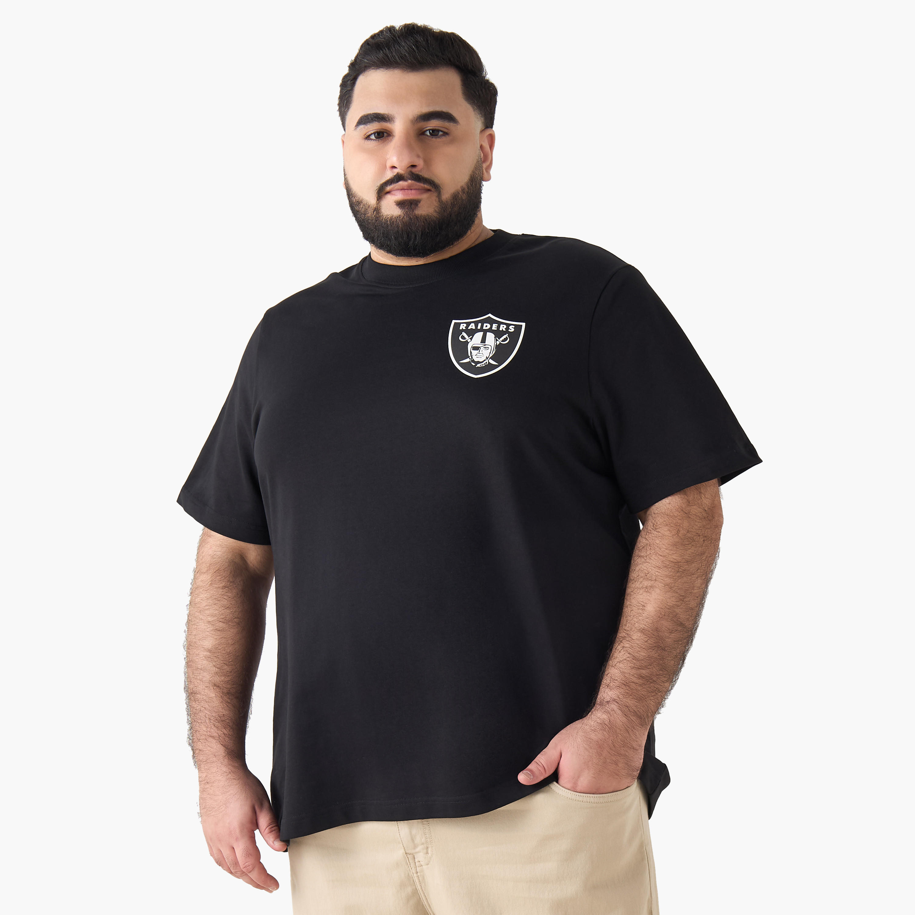 Men Regular Fit Round Neck Short Sleeve Las Vegas Raiders Print T-shirt-men-clothing-tshirtsandpolos-tshirts-image-2