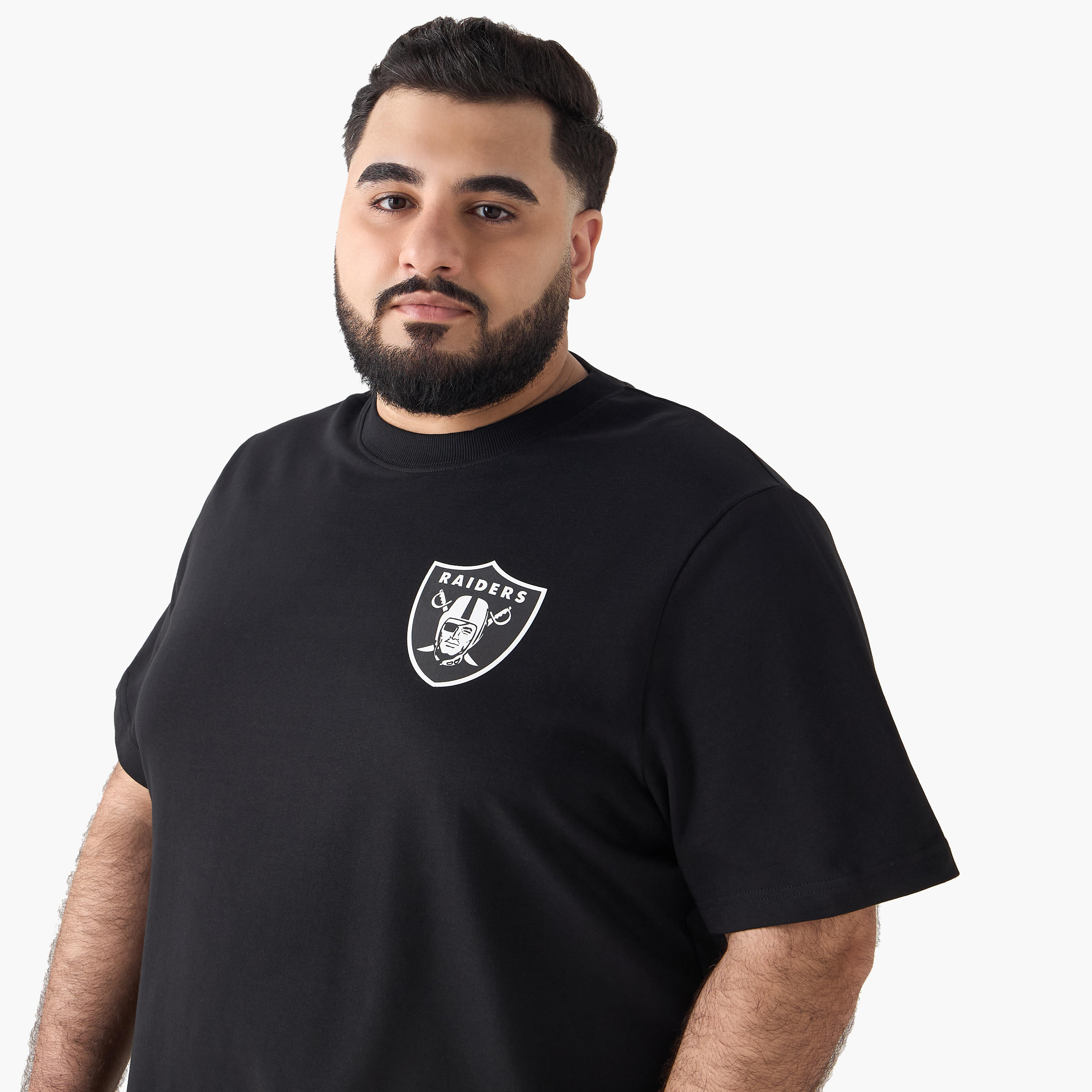 Men Regular Fit Round Neck Short Sleeve Las Vegas Raiders Print T-shirt-men-clothing-tshirtsandpolos-tshirts-image-5