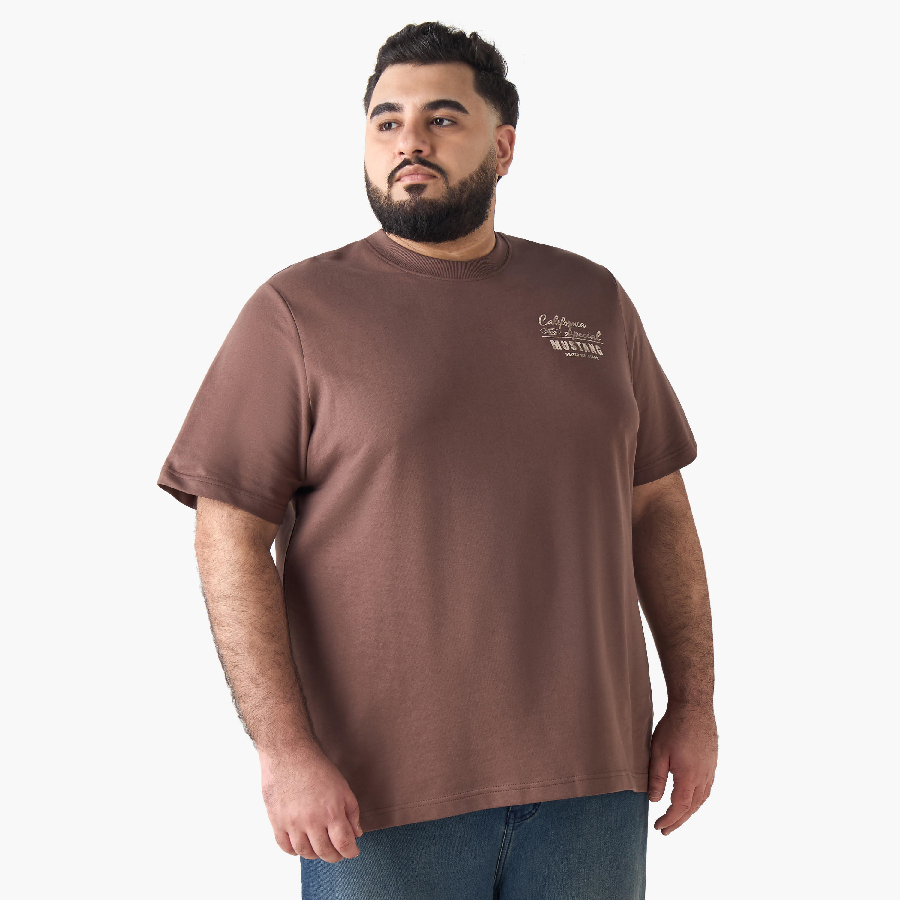 Men Regular Fit Round Neck Short Sleeve Ford Mustang Print T-shirt-men-clothing-tshirtsandpolos-tshirts-image-2