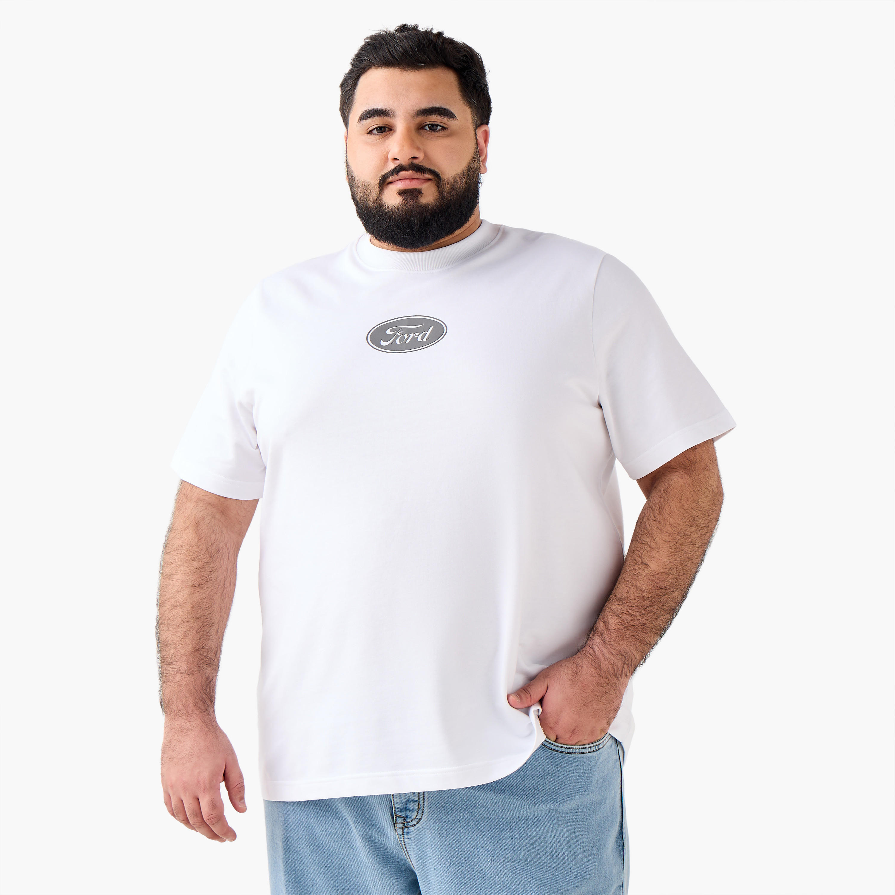 Men Regular Fit Crew Neck Short Sleeves Ford Mustang Print T-shirt-men-clothing-tshirtsandpolos-tshirts-image-4