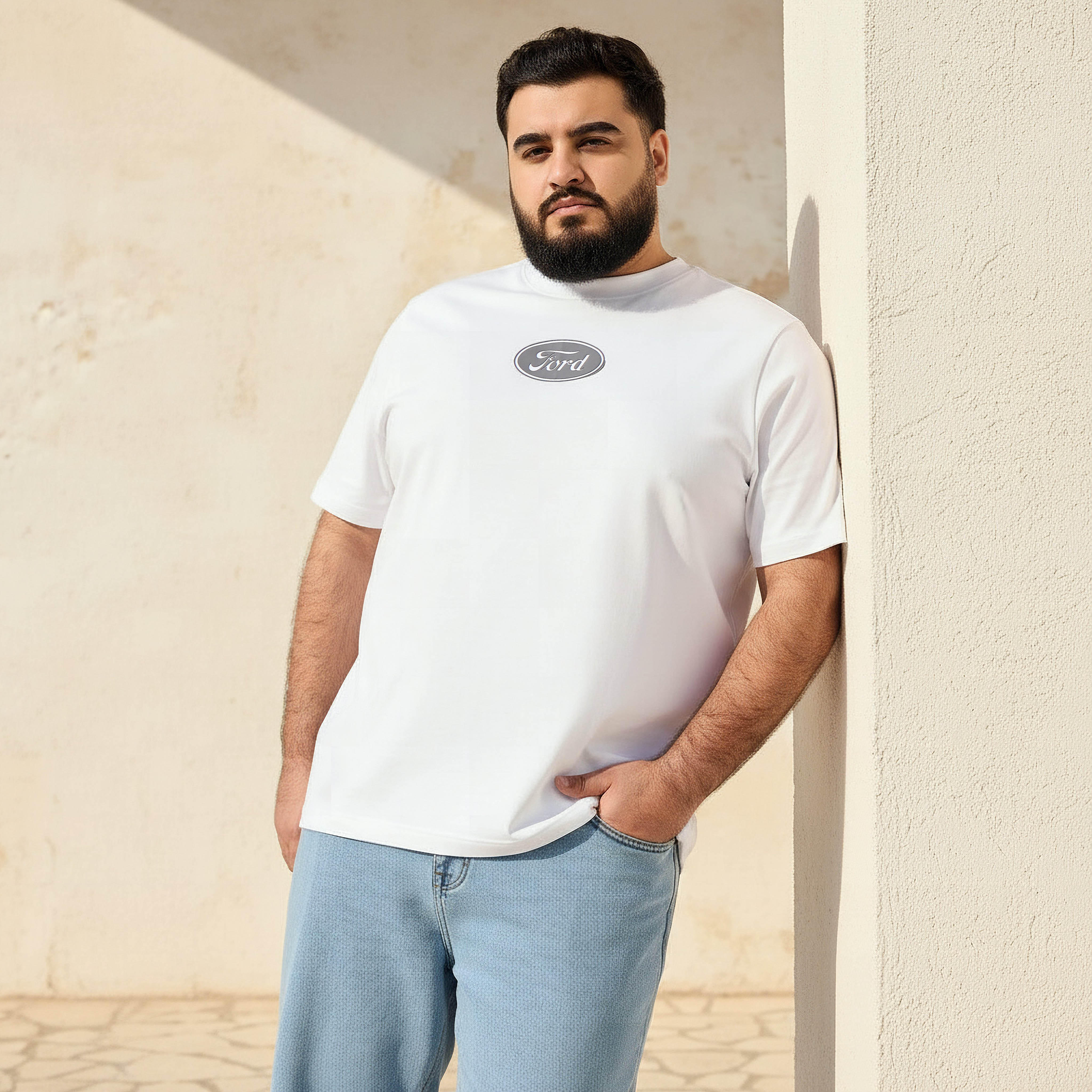 Men Regular Fit Crew Neck Short Sleeves Ford Mustang Print T-shirt-men-clothing-tshirtsandpolos-tshirts-image-1