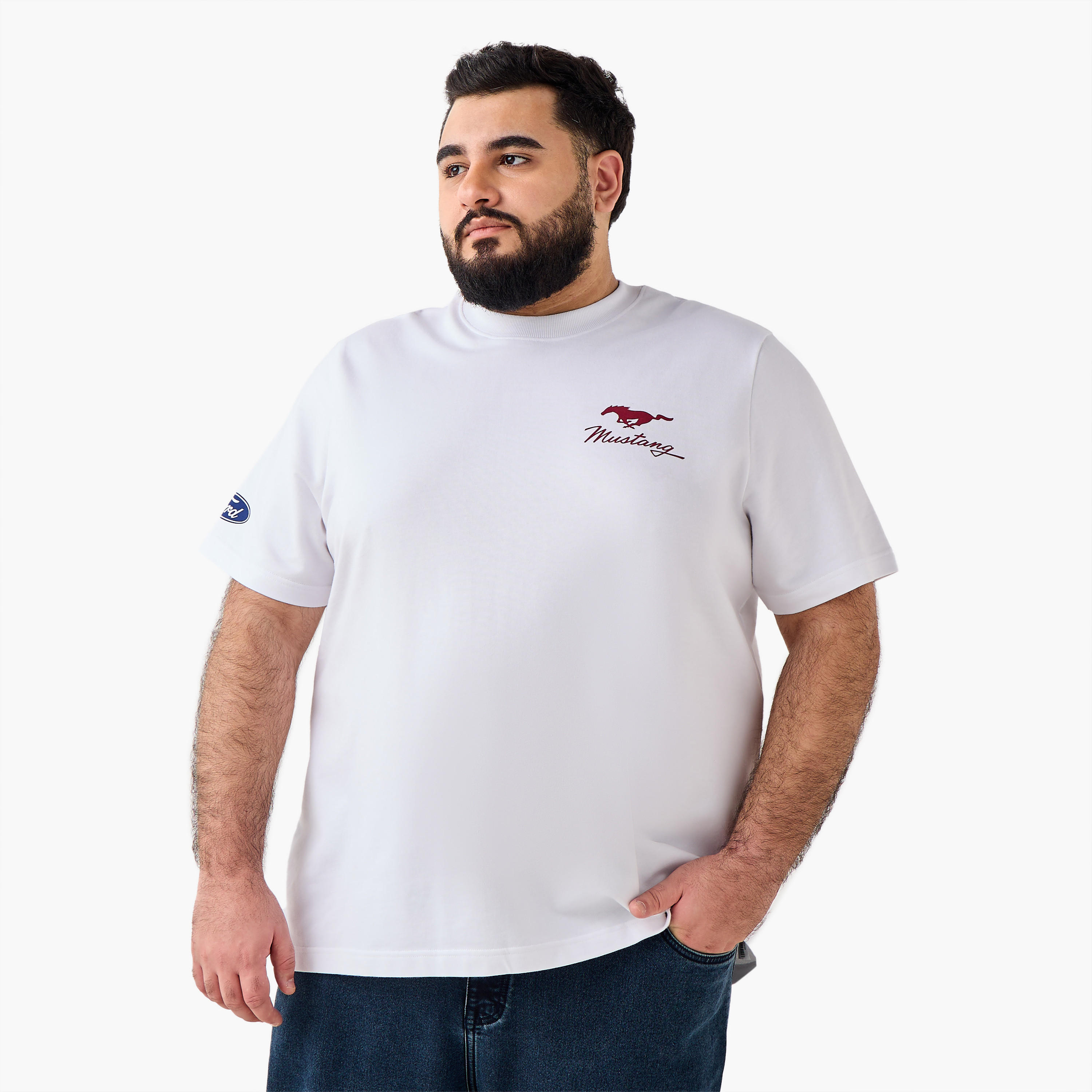 تيشيرت بياقة ضيقة وقصة عادية وأكمام قصيرة وطبعات للرجال-men-clothing-tshirtsandpolos-tshirts-image-4