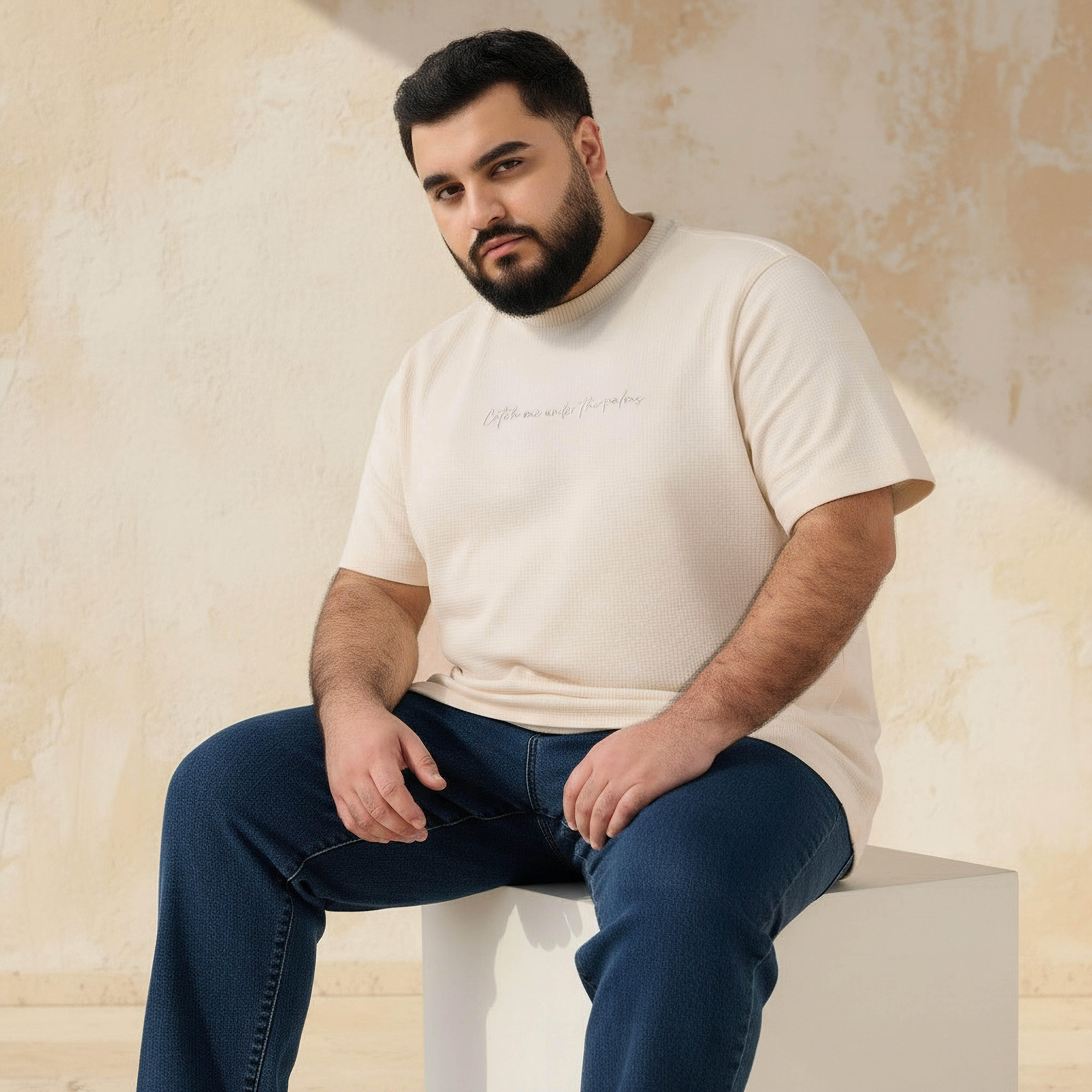 تيشيرت رجالي منقوش بياقة ضيقة وأكمام قصيرة-men-clothing-tshirtsandpolos-tshirts-image-6