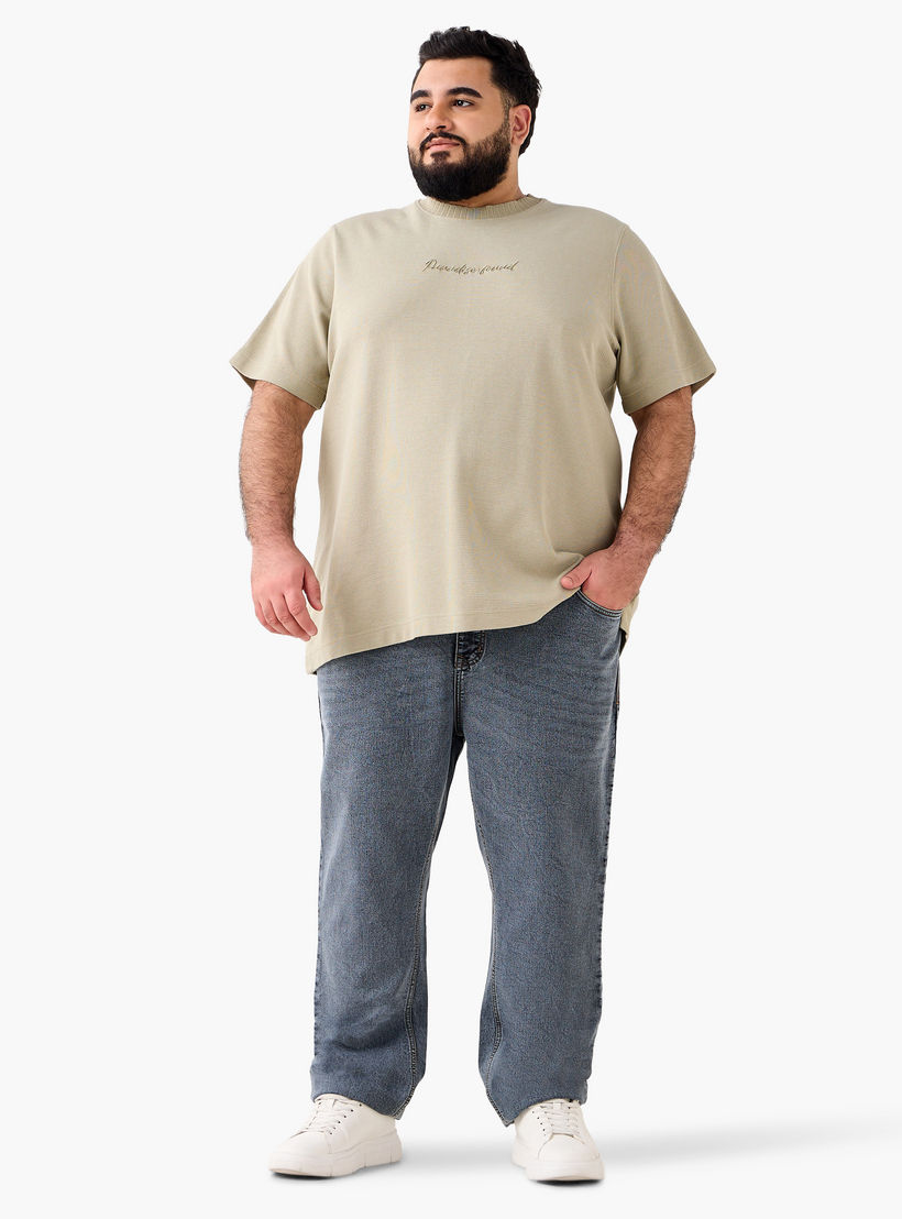 Men Regular Fit Crew Neck Short Sleeves Slogan Embroidered T-shirt-men-clothing-tshirtsandpolos-tshirts-image-3