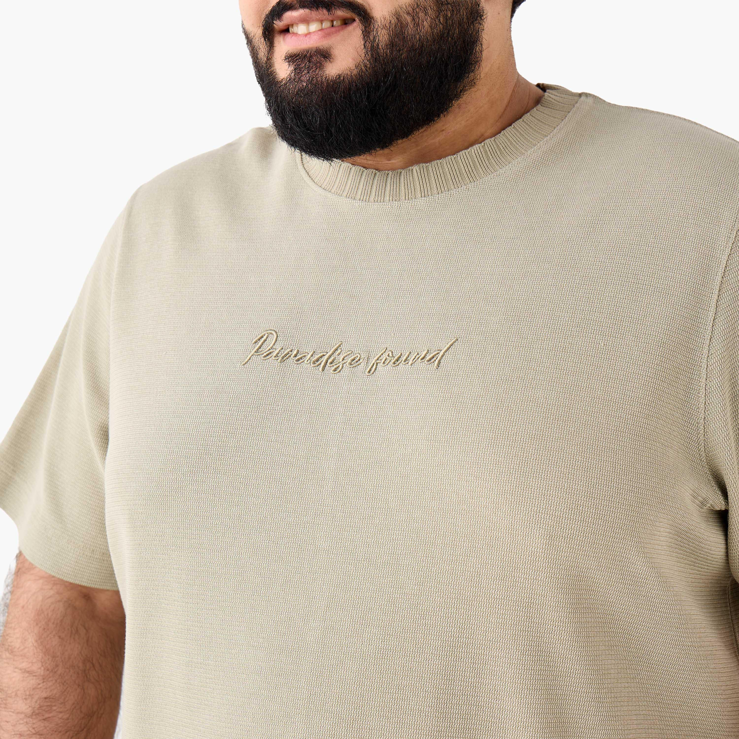 Men Regular Fit Crew Neck Short Sleeves Slogan Embroidered T-shirt-men-clothing-tshirtsandpolos-tshirts-image-5