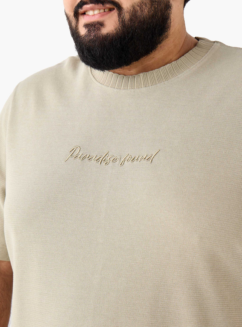 Men Regular Fit Crew Neck Short Sleeves Slogan Embroidered T-shirt-men-clothing-tshirtsandpolos-tshirts-image-5