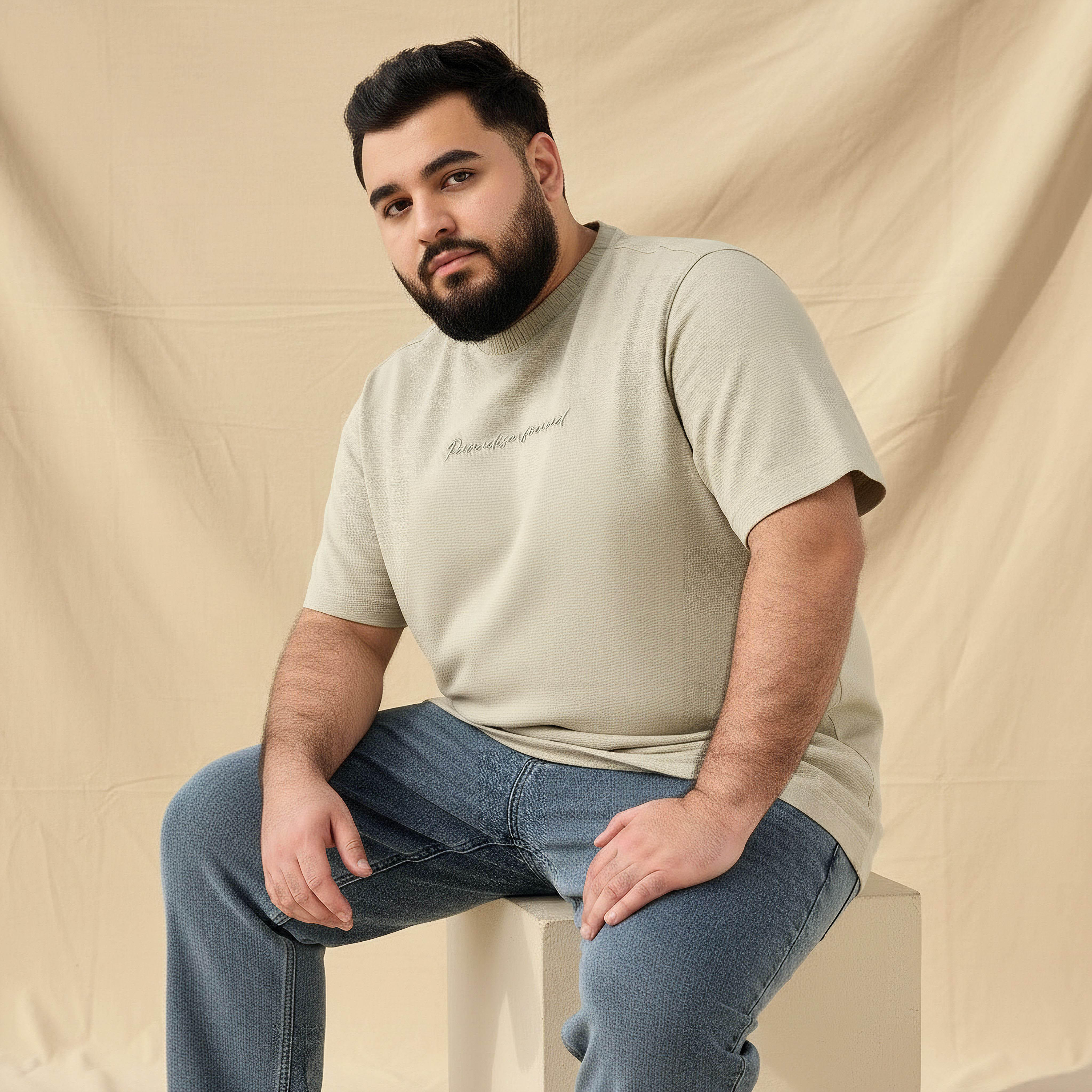 Men Regular Fit Crew Neck Short Sleeves Slogan Embroidered T-shirt-men-clothing-tshirtsandpolos-tshirts-image-1