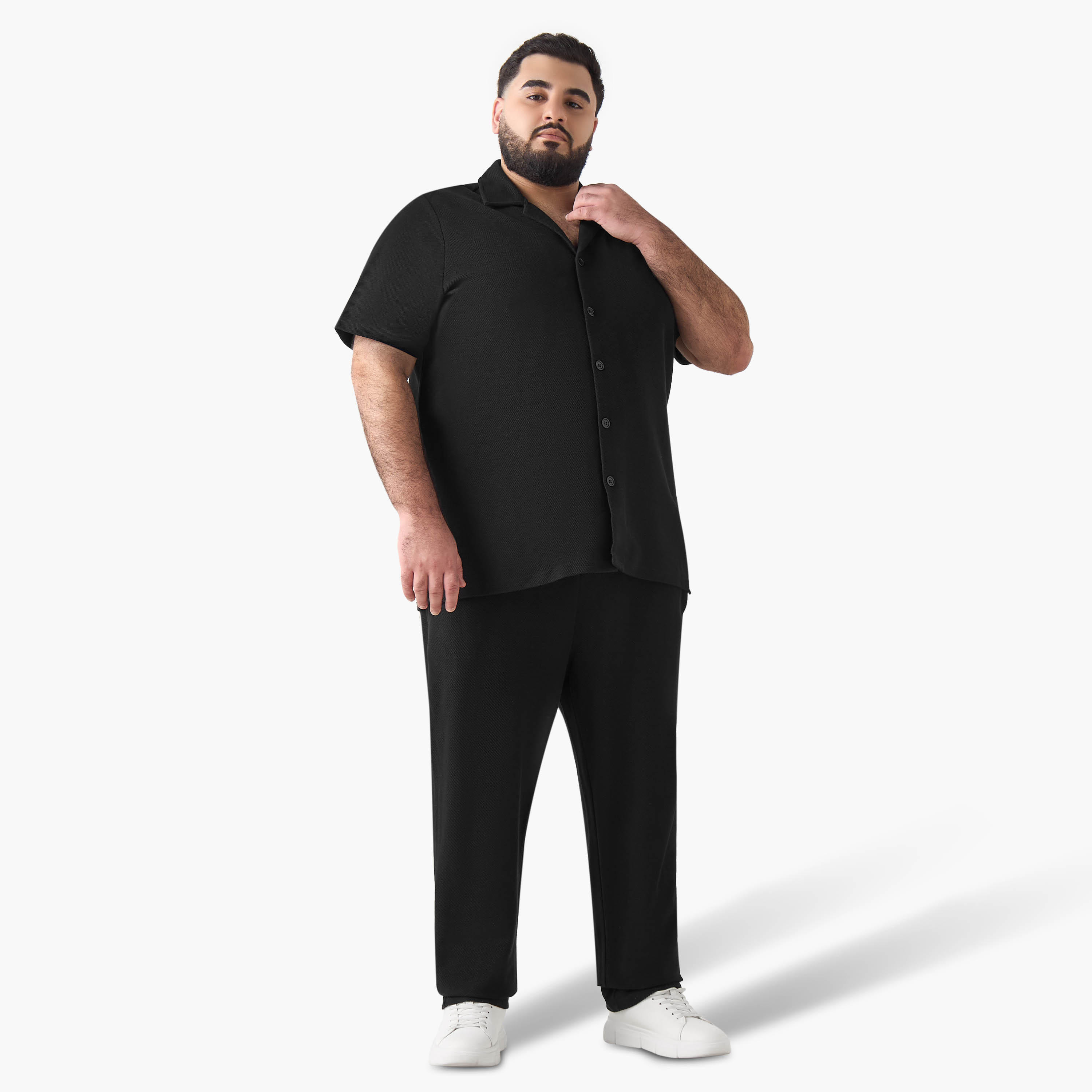 Men Regular Fit Collared Short Sleeve Shirt-men-clothing-shirts-image-3