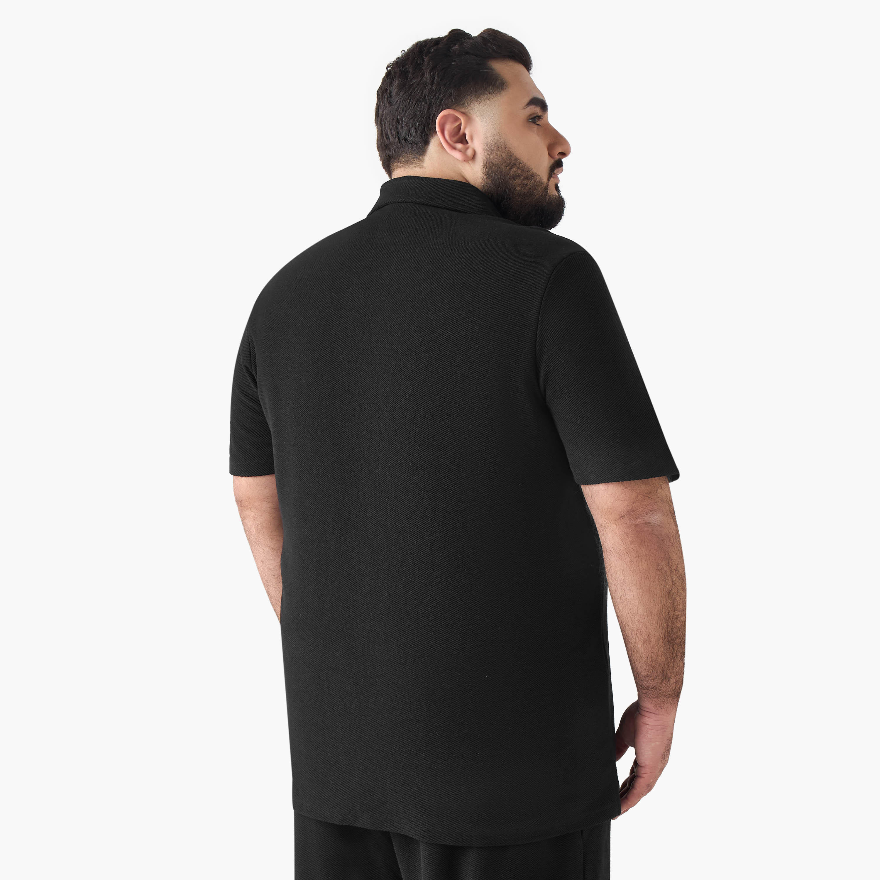 Men Regular Fit Collared Short Sleeve Shirt-men-clothing-shirts-image-4
