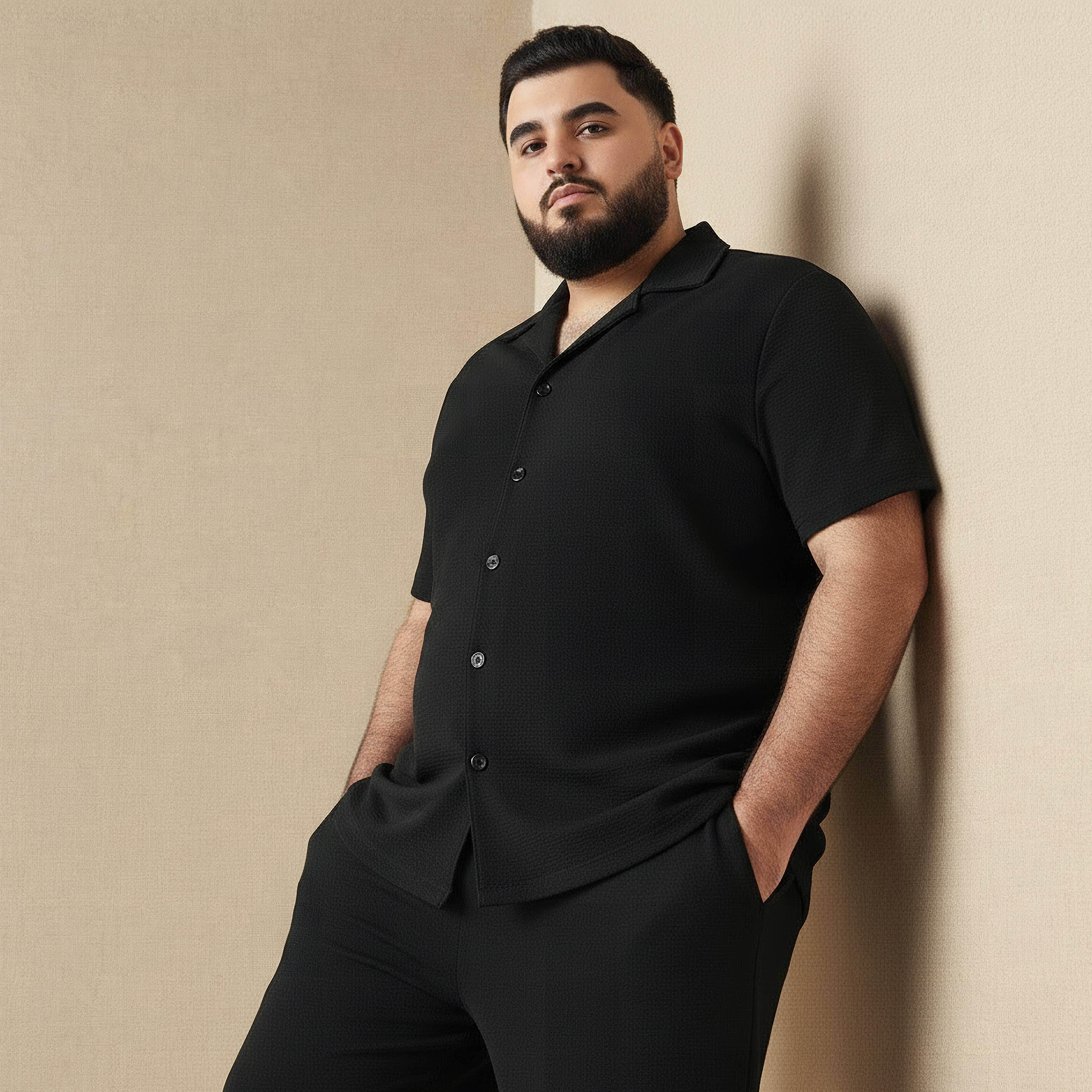 قميص رجالي بأكمام قصيرة وياقة وقصة عادية-men-clothing-shirts-image-1