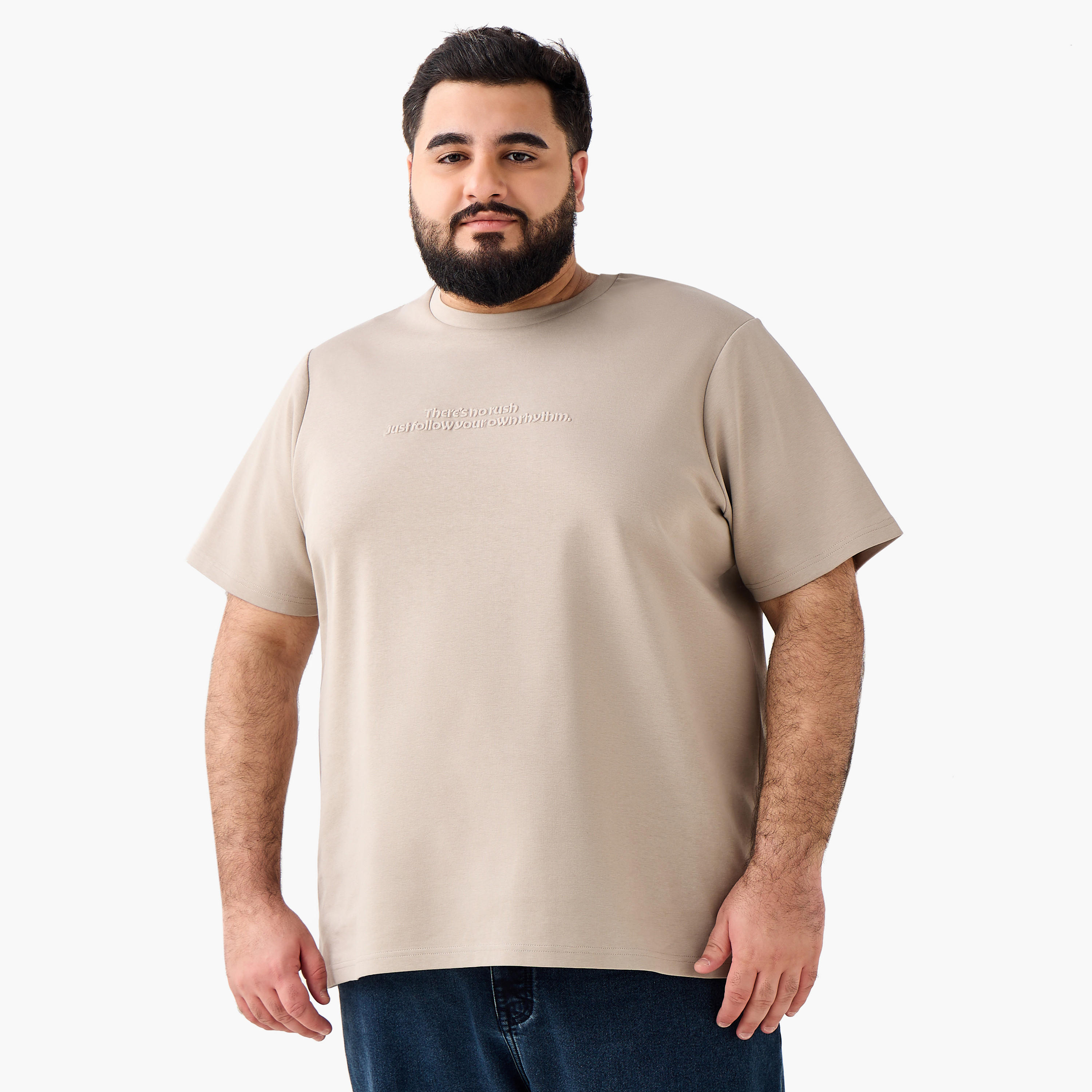 Men Regular Fit Crew Neck Short Sleeves Tonal Embroidered T-shirt-men-clothing-tshirtsandpolos-tshirts-image-3