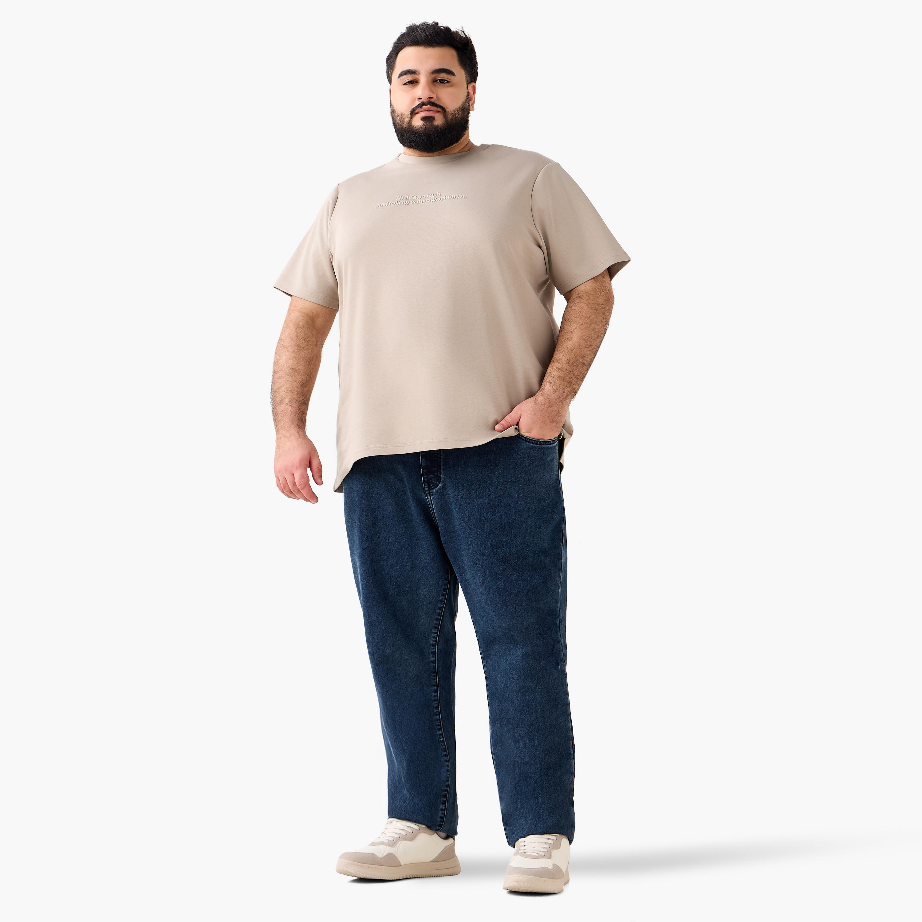 Men Regular Fit Crew Neck Short Sleeves Tonal Embroidered T-shirt-men-clothing-tshirtsandpolos-tshirts-image-4