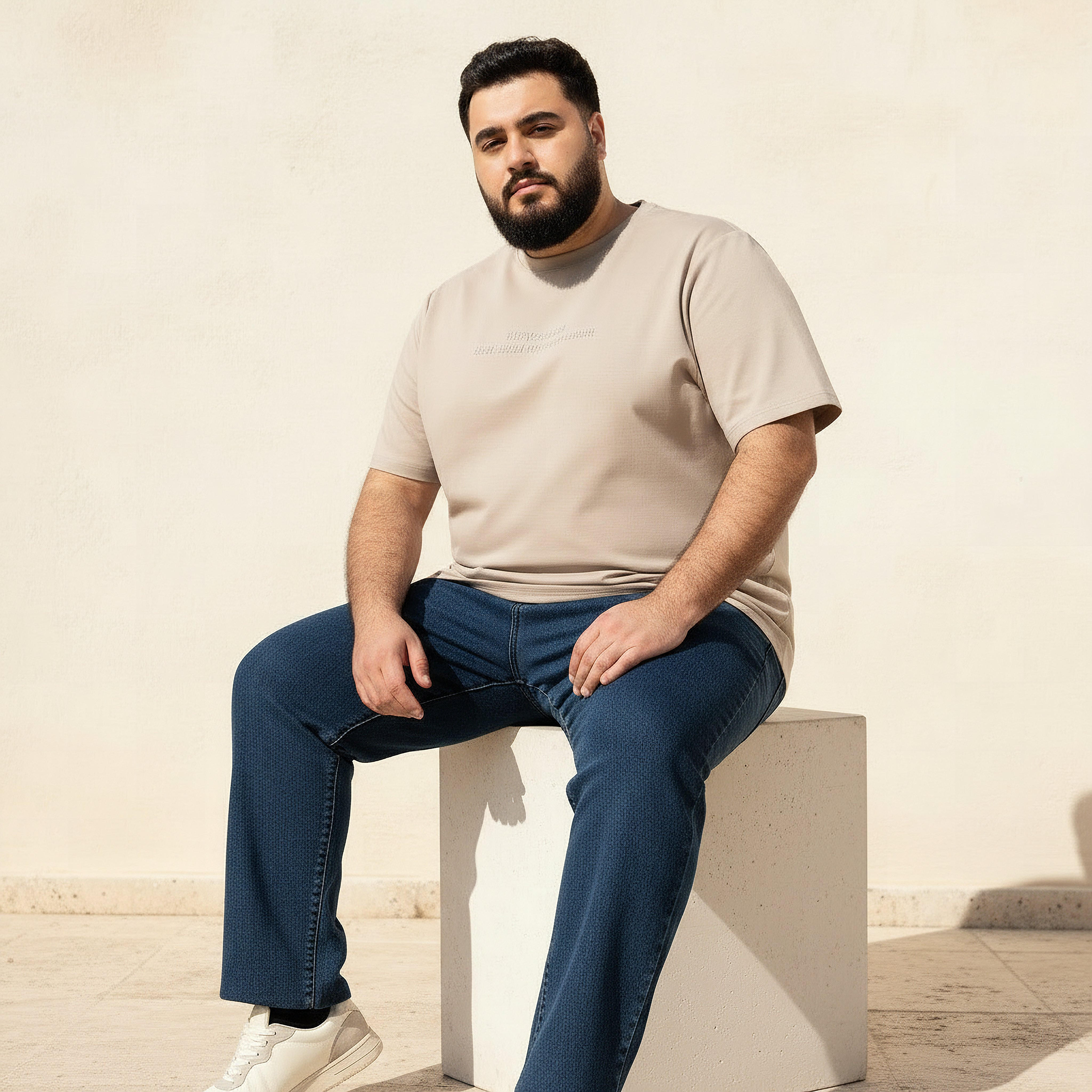 Men Regular Fit Crew Neck Short Sleeves Tonal Embroidered T-shirt-men-clothing-tshirtsandpolos-tshirts-image-2