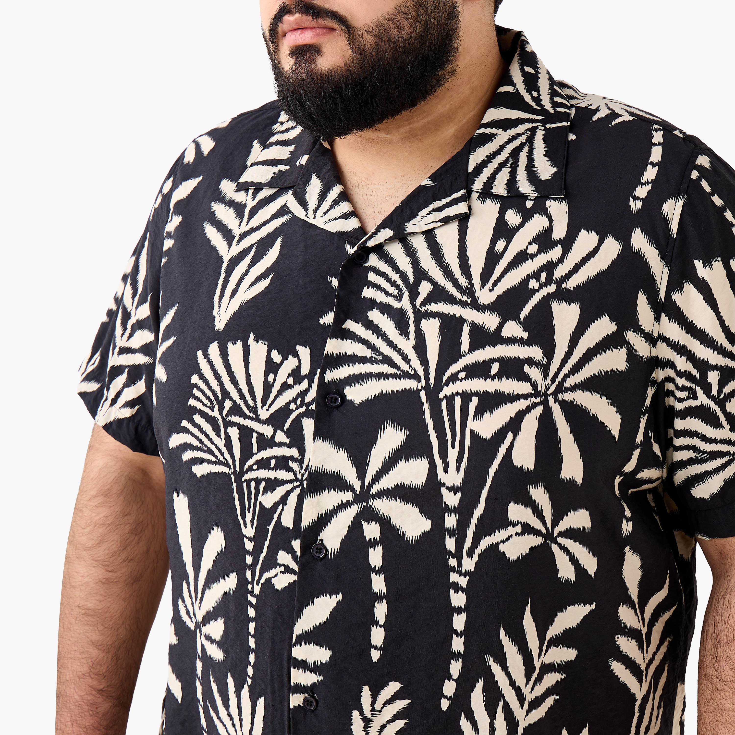 Men Camp Collar Printed Short Sleeve Shirt-men-clothing-shirts-image-6