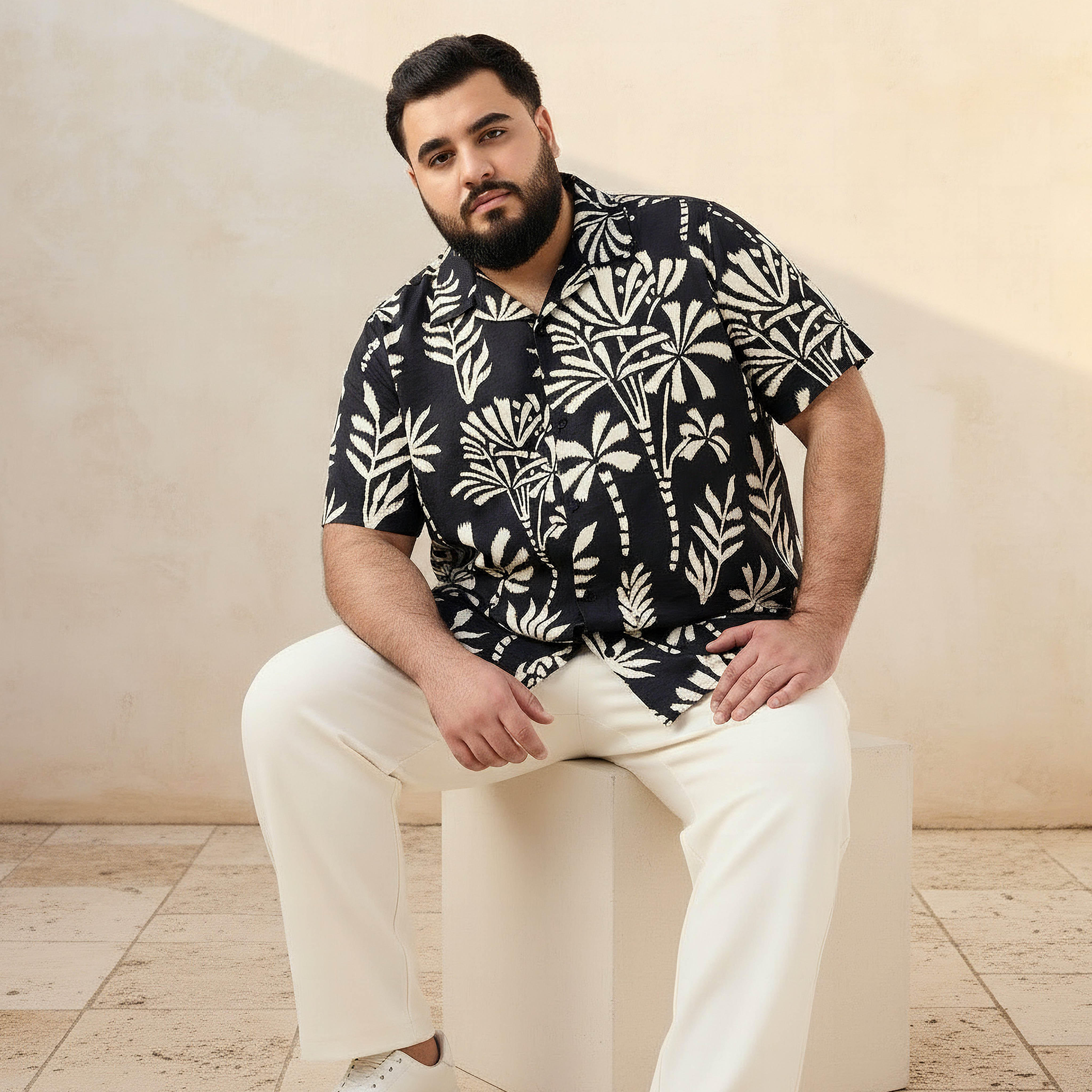 قميص رجالي بطبعات وياقة كامب وأكمام قصيرة-men-clothing-shirts-image-6