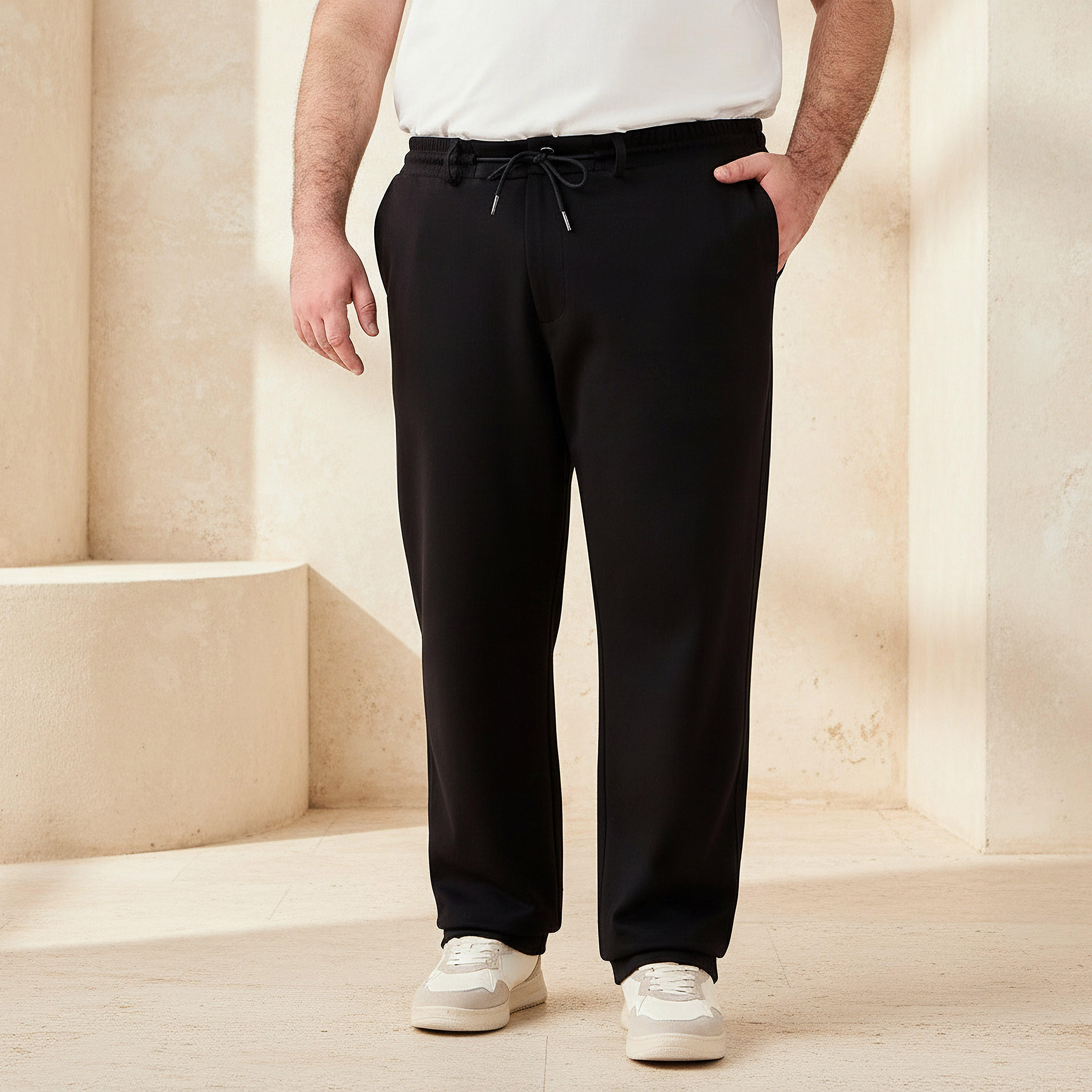 Men Regular Fit Joggers with Pockets-men-clothing-bottoms-joggers-image-1