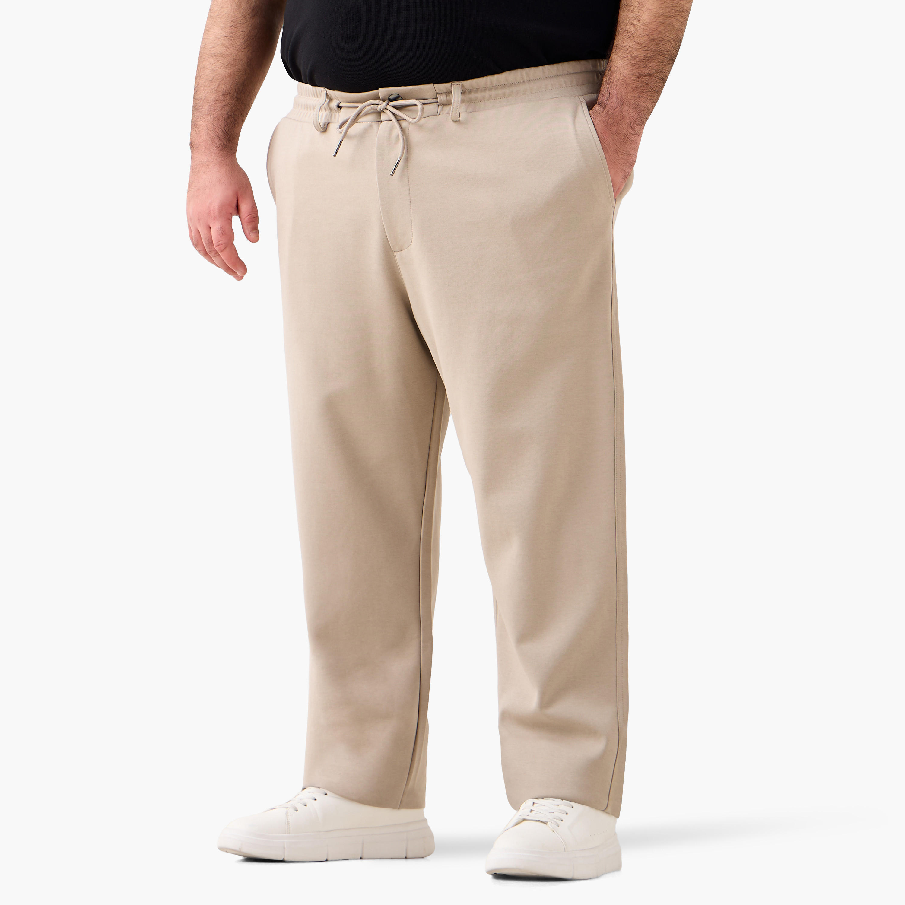 Men Regular Fit Joggers with Pockets-men-clothing-bottoms-joggers-image-2