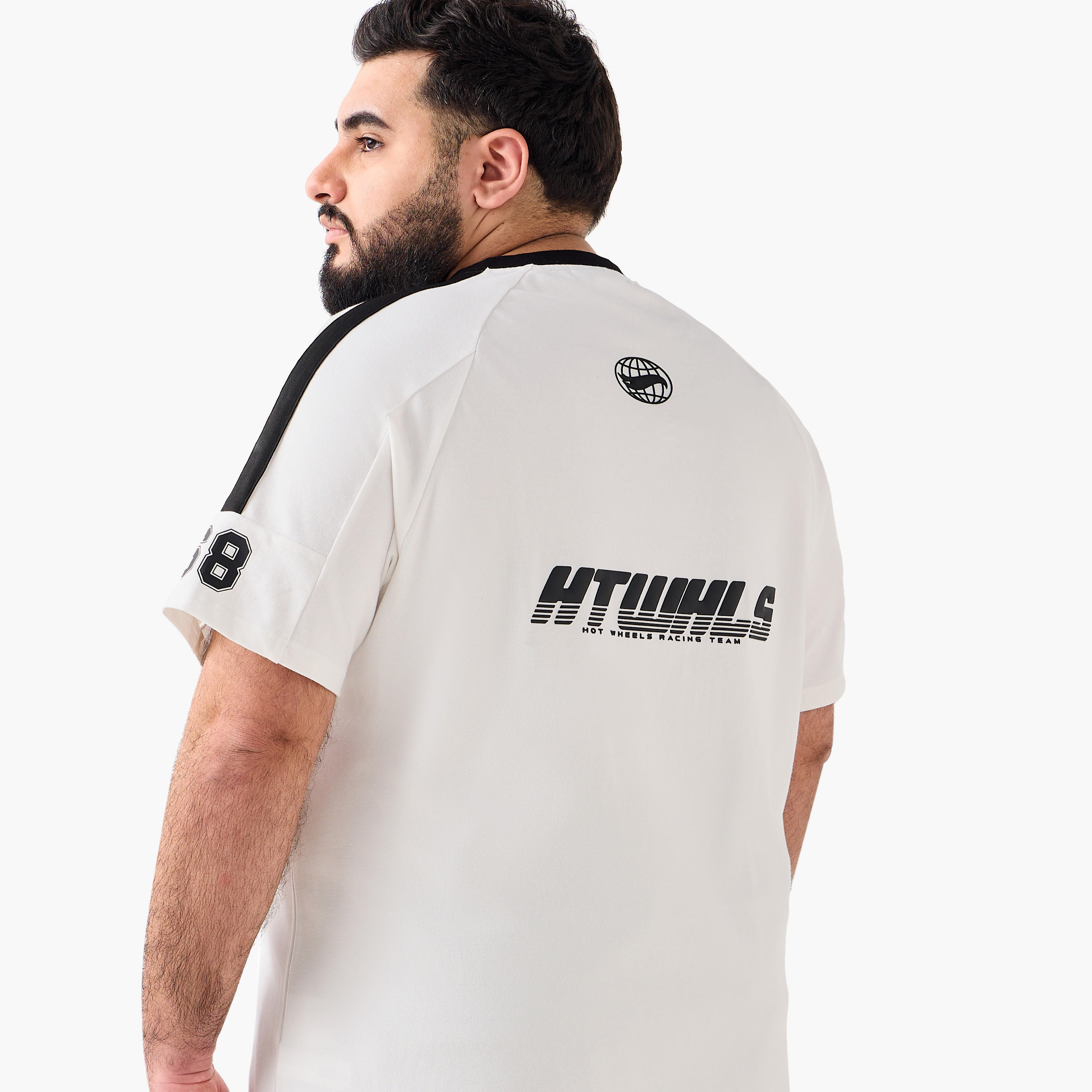 Men Regular Fit V-neck Short Sleeves Hot Wheels Print T-shirt-men-clothing-tshirtsandpolos-tshirts-image-4