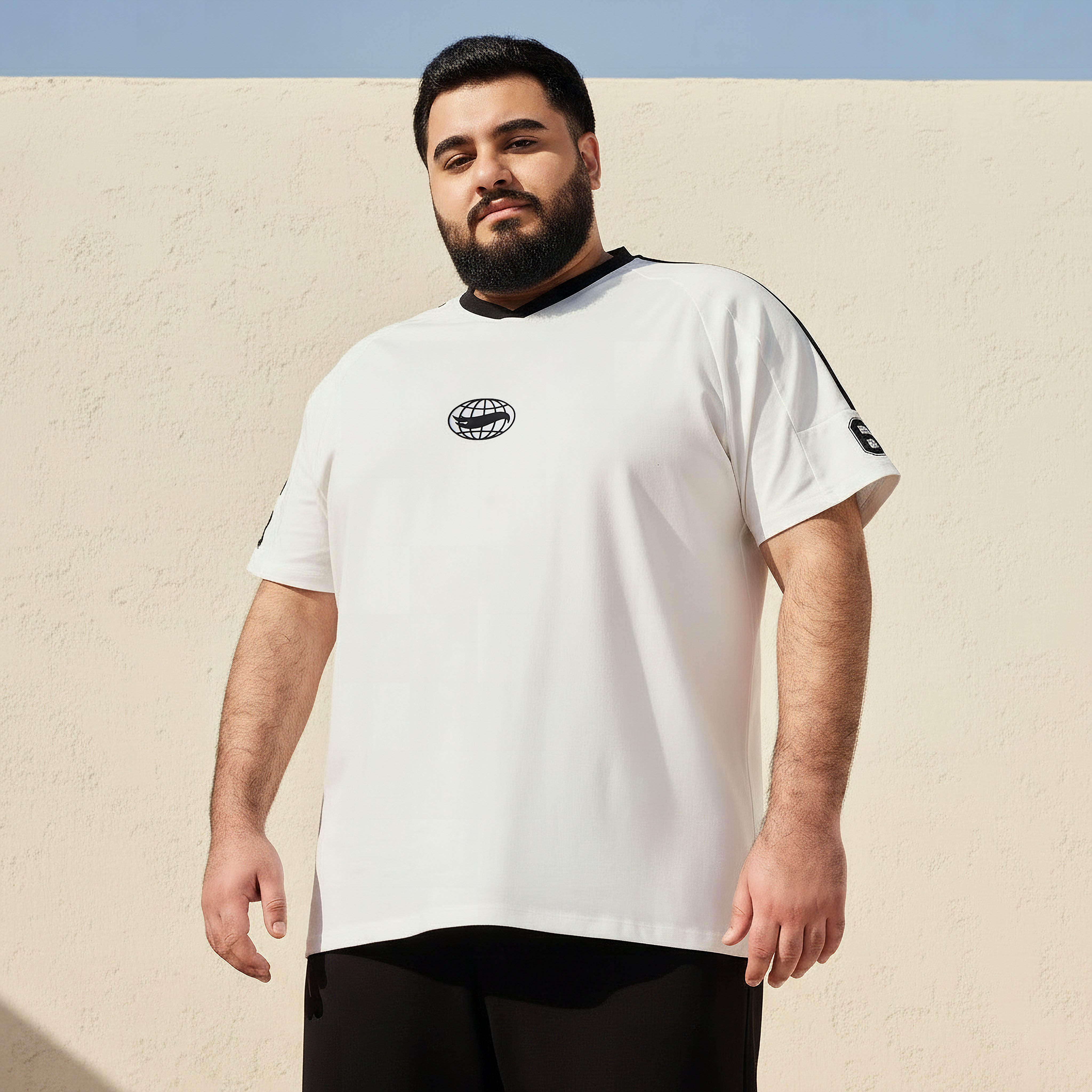 Men Regular Fit V-neck Short Sleeves Hot Wheels Print T-shirt-men-clothing-tshirtsandpolos-tshirts-image-1