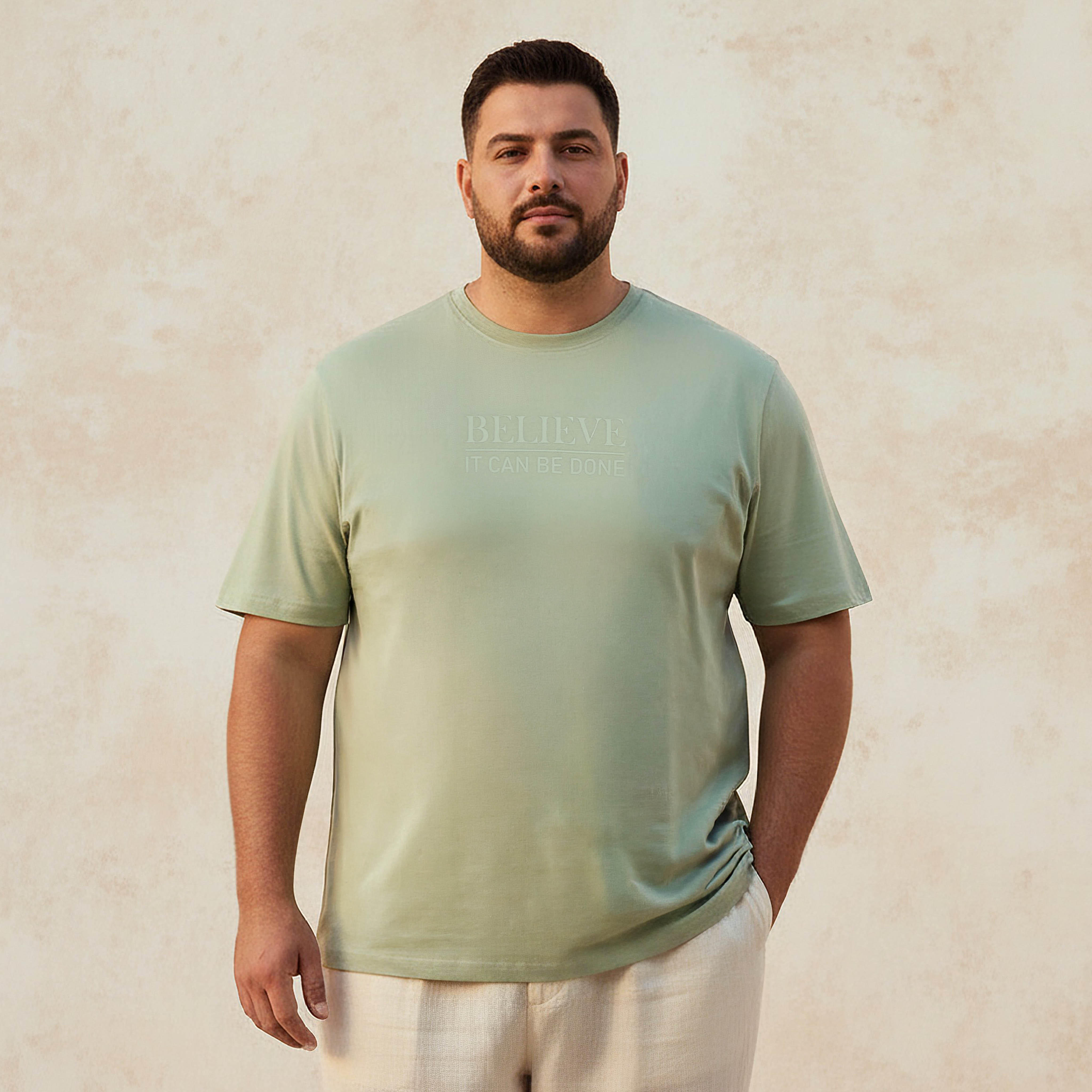 Men Regular Fit Crew Neck Short Sleeves Embossed Slogan Print T-shirt-men-clothing-tshirtsandpolos-tshirts-image-1