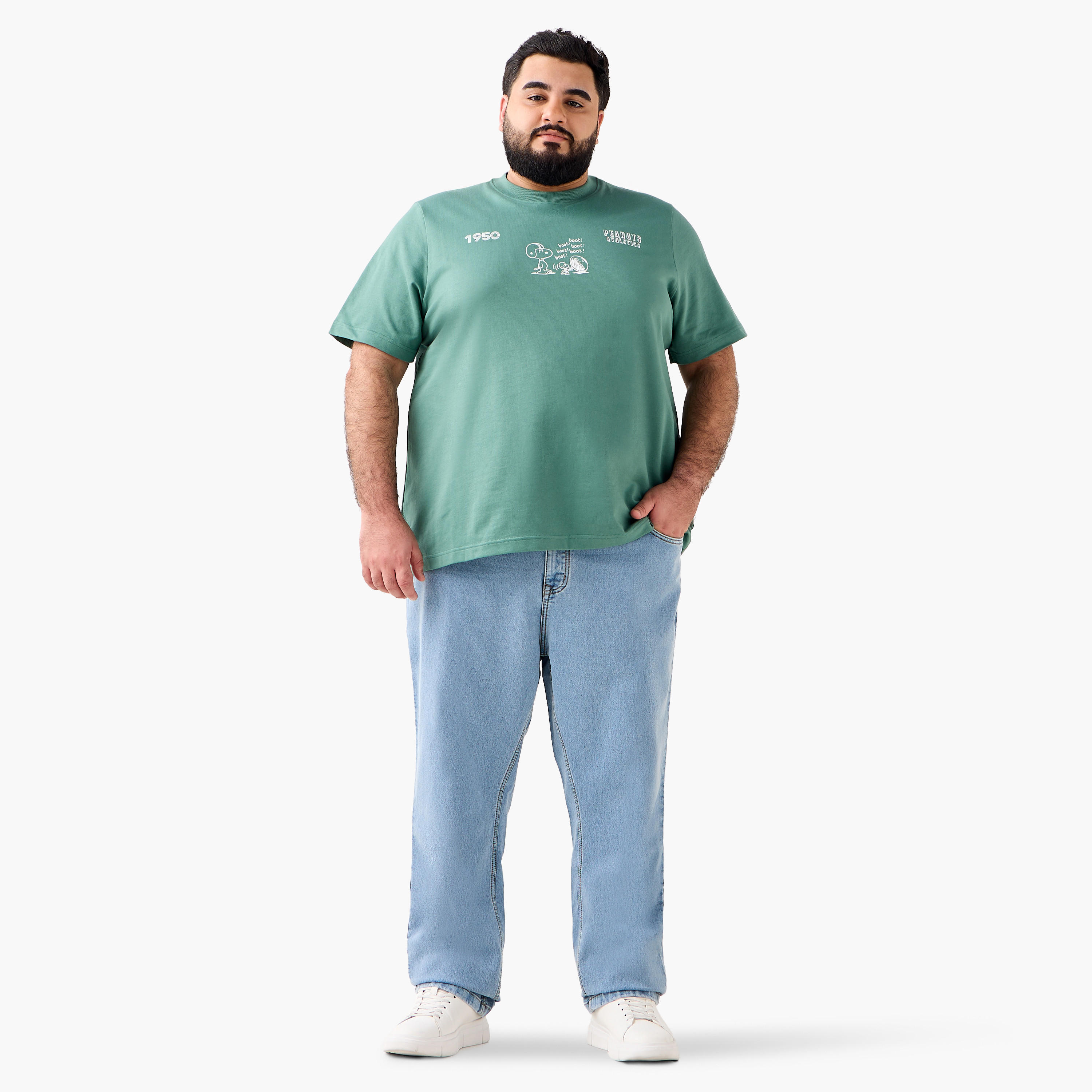 Men Regular Fit Crew Neck Short Sleeves Peanuts Print T-shirt-men-clothing-tshirtsandpolos-tshirts-image-5