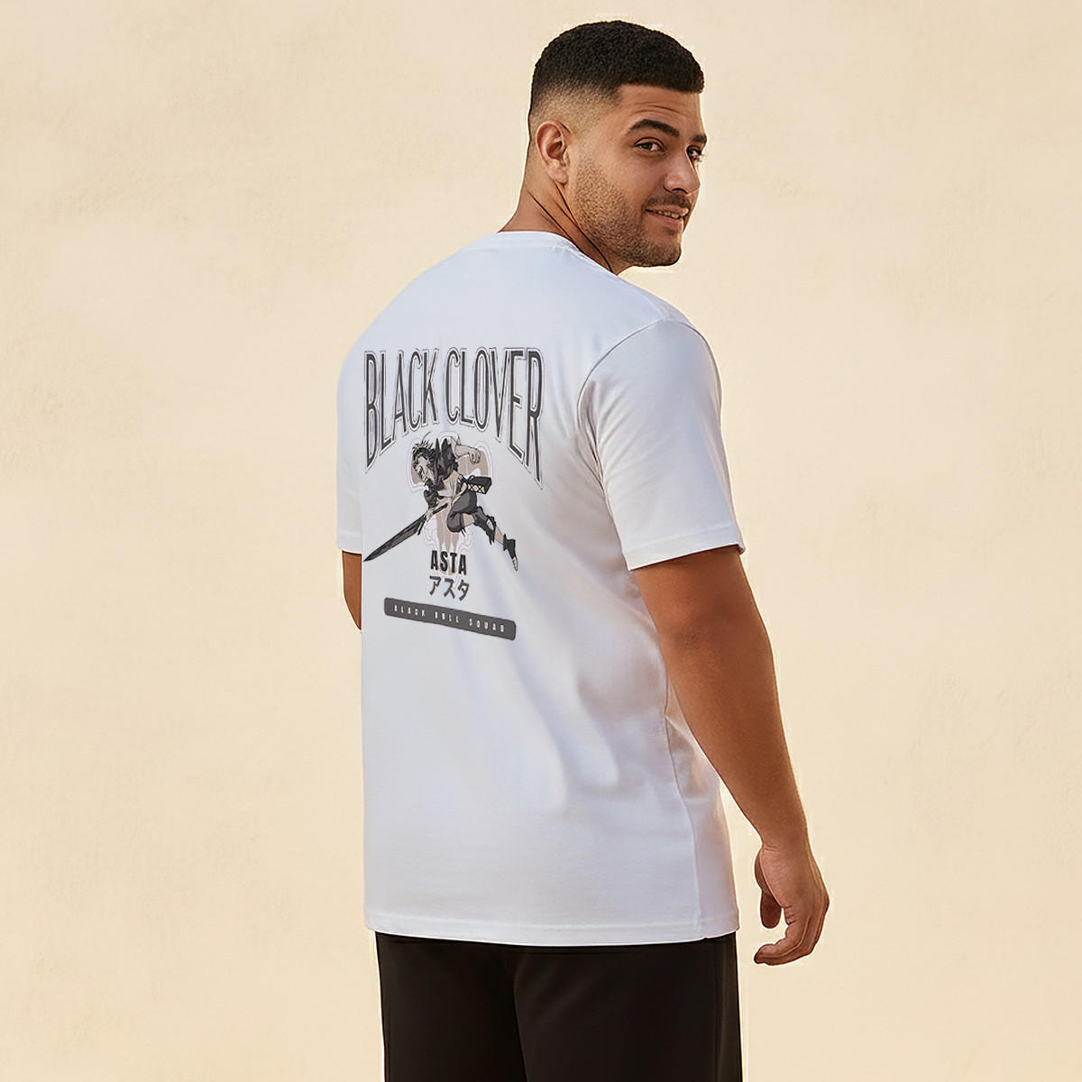 Men Regular Fit Crew Neck Short Sleeves Black Clover Print T-shirt-men-clothing-tshirtsandpolos-tshirts-image-4