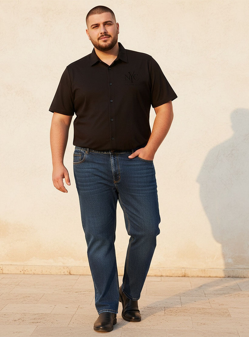 بنطلون جينز مقاس كبير بقصة عادية وخصر مرن من سبلاش ماكسيم-men-clothing-bottoms-joggers-image-3