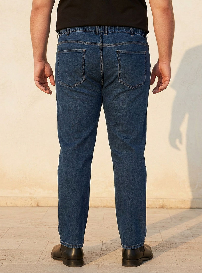 بنطلون جينز مقاس كبير بقصة عادية وخصر مرن من سبلاش ماكسيم-men-clothing-bottoms-joggers-image-4