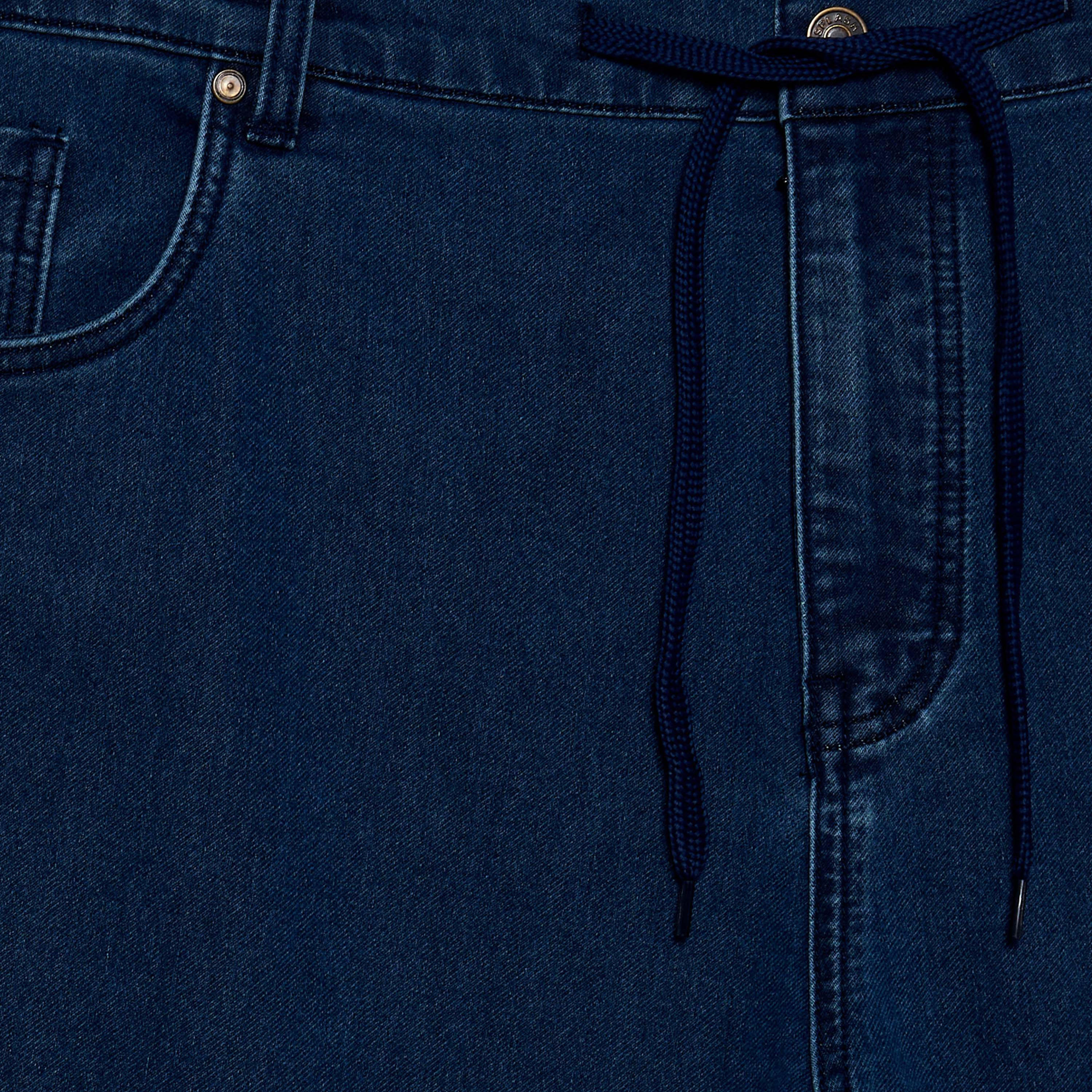 Men Regular Fit Flexi Waist Drawstring Detail Jeans-men-clothing-bottoms-jeans-image-2