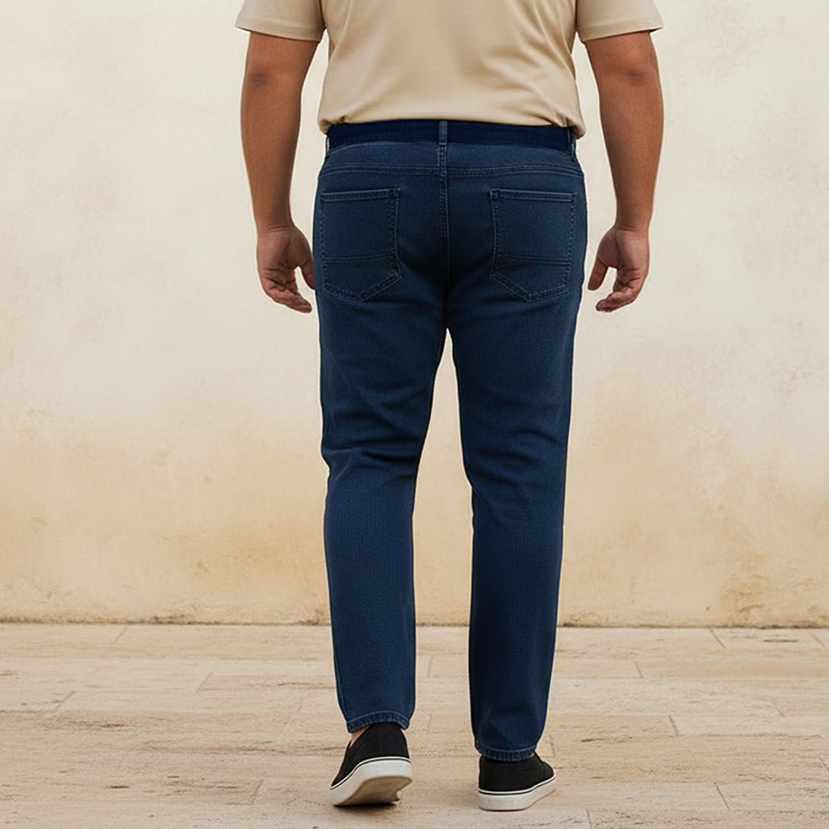 Men Regular Fit Flexi Waist Drawstring Detail Jeans-men-clothing-bottoms-jeans-image-3