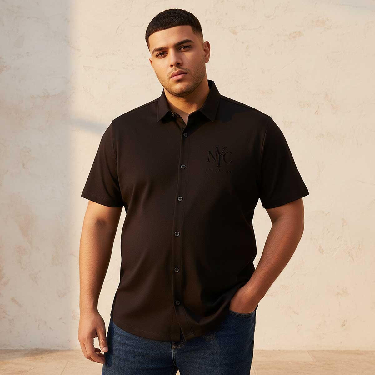 Splash Maxim Plus Regular Fit Collared Printed Short Sleeves Shirt-men-clothing-shirts-image-1