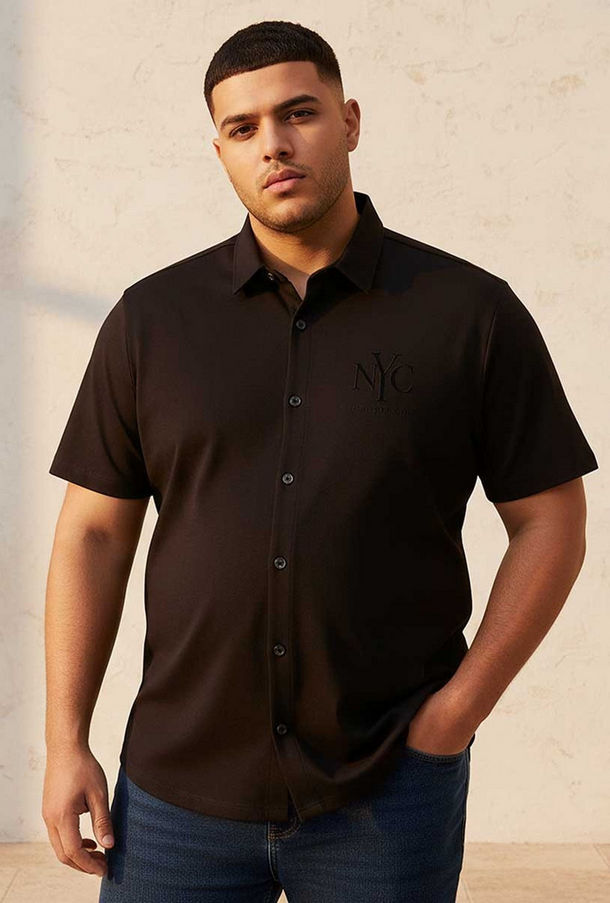 Splash Maxim Plus Regular Fit Collared Printed Short Sleeves Shirt-men-clothing-image-1