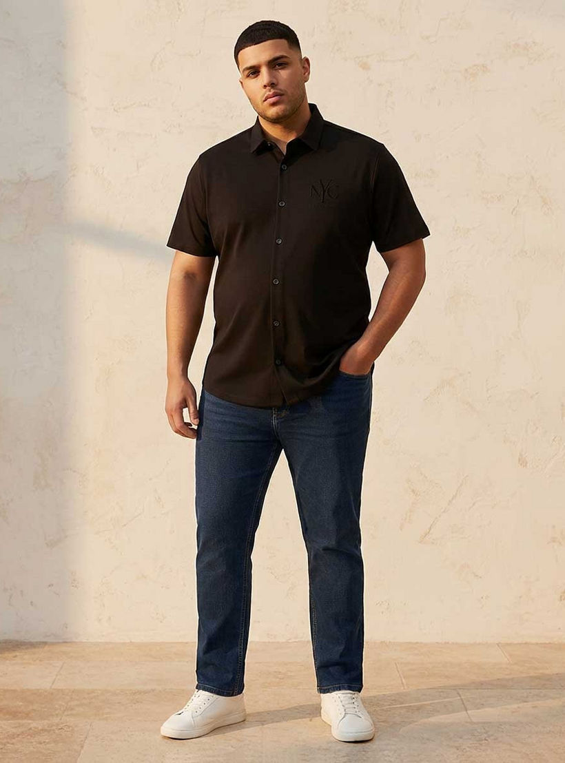 Splash Maxim Plus Regular Fit Collared Printed Short Sleeves Shirt-men-clothing-shirts-image-3