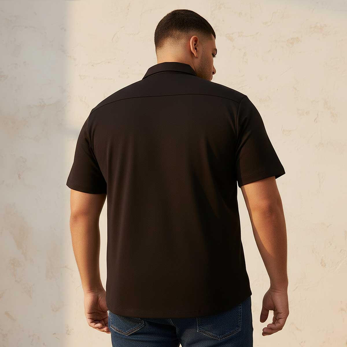 Splash Maxim Plus Regular Fit Collared Printed Short Sleeves Shirt-men-clothing-shirts-image-4