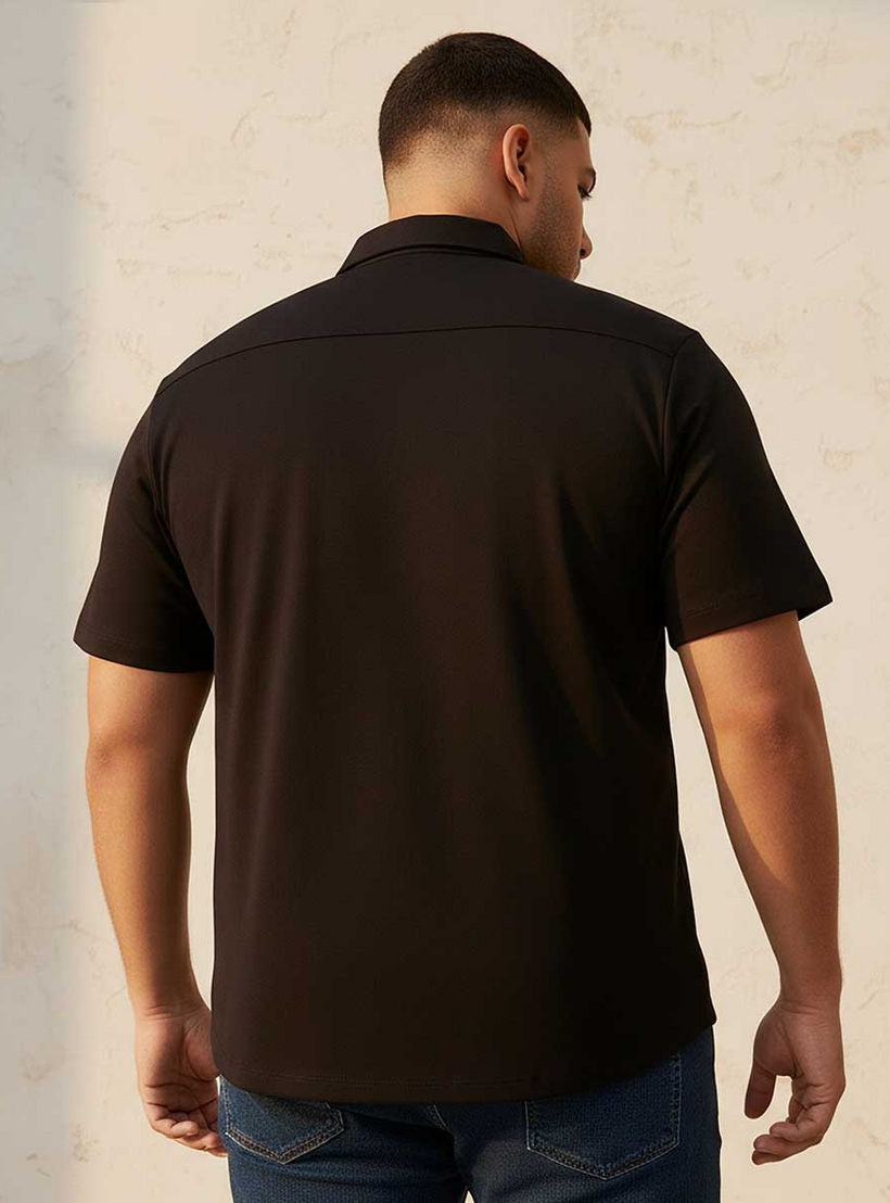 Splash Maxim Plus Regular Fit Collared Printed Short Sleeves Shirt-men-clothing-shirts-image-4