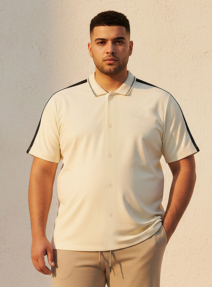 Splash Maxim Plus Regular Fit Collared Panelled Polo Shirt-men-clothing-shirts-image-1