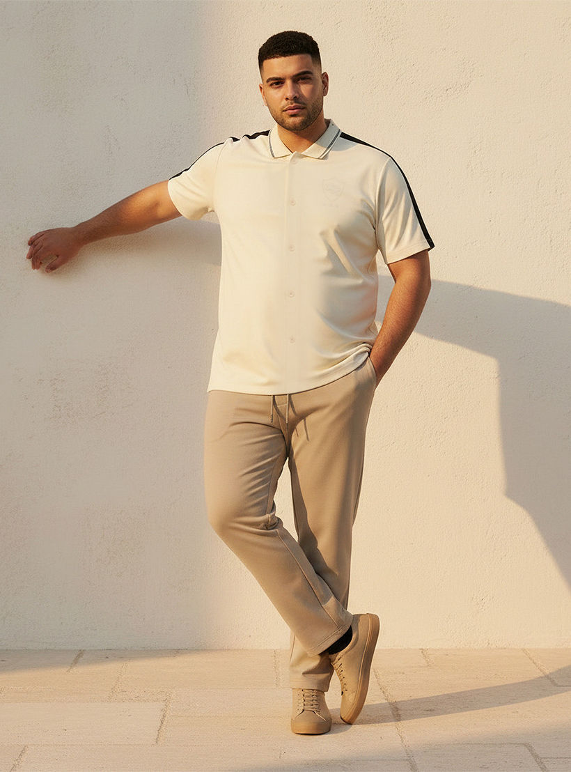 Splash Maxim Plus Regular Fit Collared Panelled Polo Shirt-men-clothing-shirts-image-3
