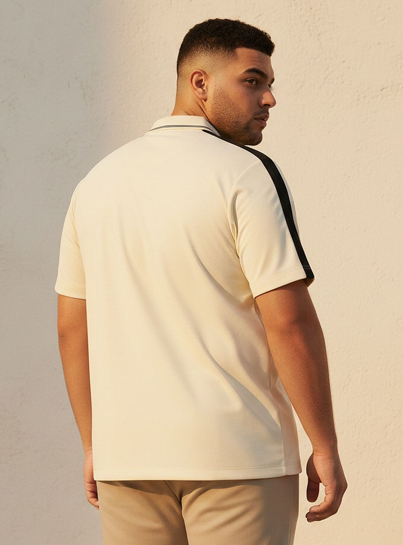 Splash Maxim Plus Regular Fit Collared Panelled Polo Shirt-men-clothing-shirts-image-4