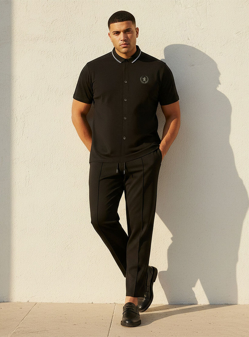 Splash Maxim Plus Regular Fit Collared Panelled Polo Shirt-men-clothing-shirts-image-3