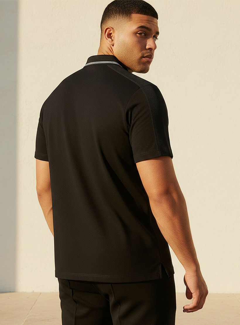 Splash Maxim Plus Regular Fit Collared Panelled Polo Shirt-men-clothing-shirts-image-4