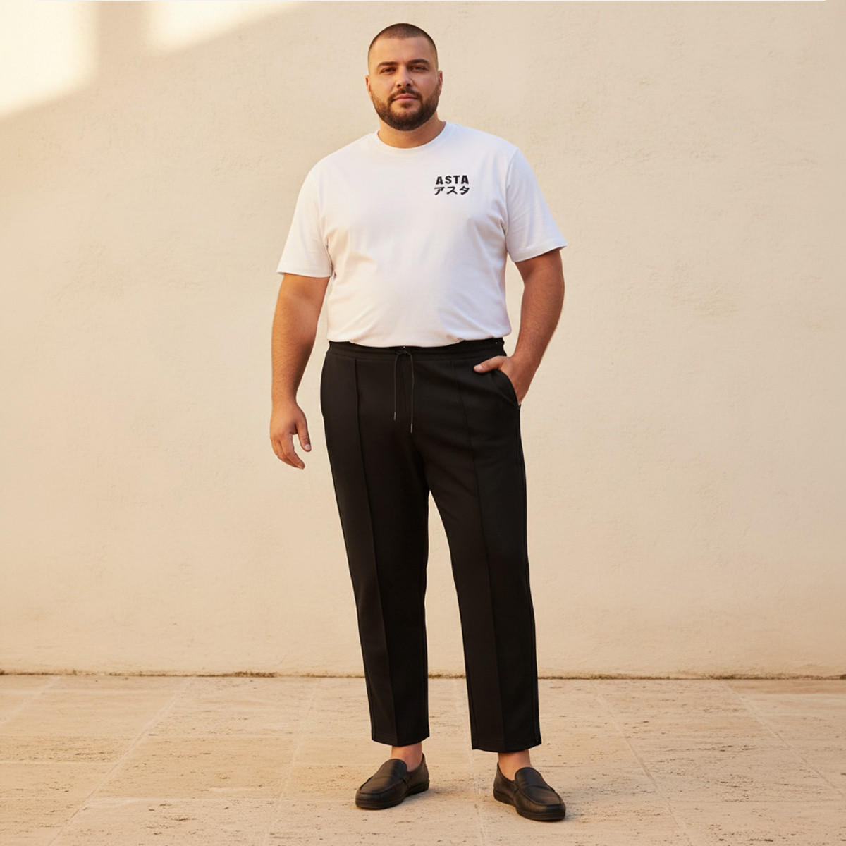 Men Regular Fit Pants with Drawstring Closure-men-clothing-bottoms-trousersandchinos-trousers-image-3