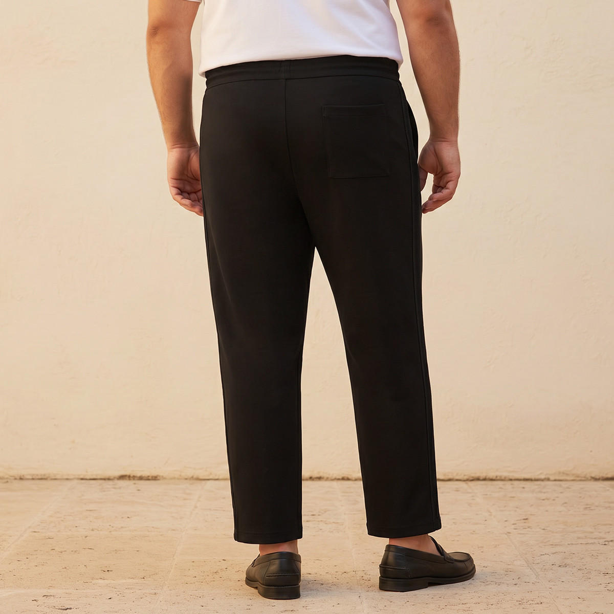 Men Regular Fit Pants with Drawstring Closure-men-clothing-bottoms-trousersandchinos-trousers-image-4