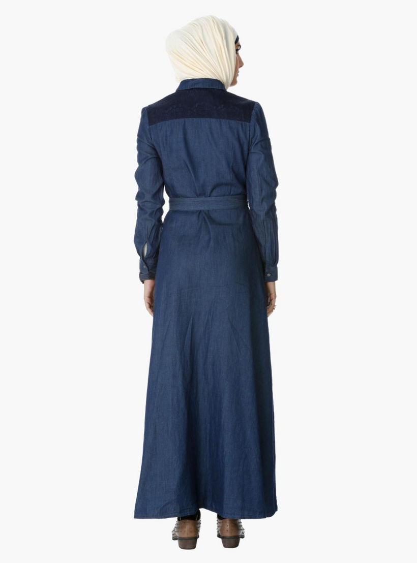 Denim Maxi Shirt Dress with Long Sleeves-women-clothing-dresses-image-2