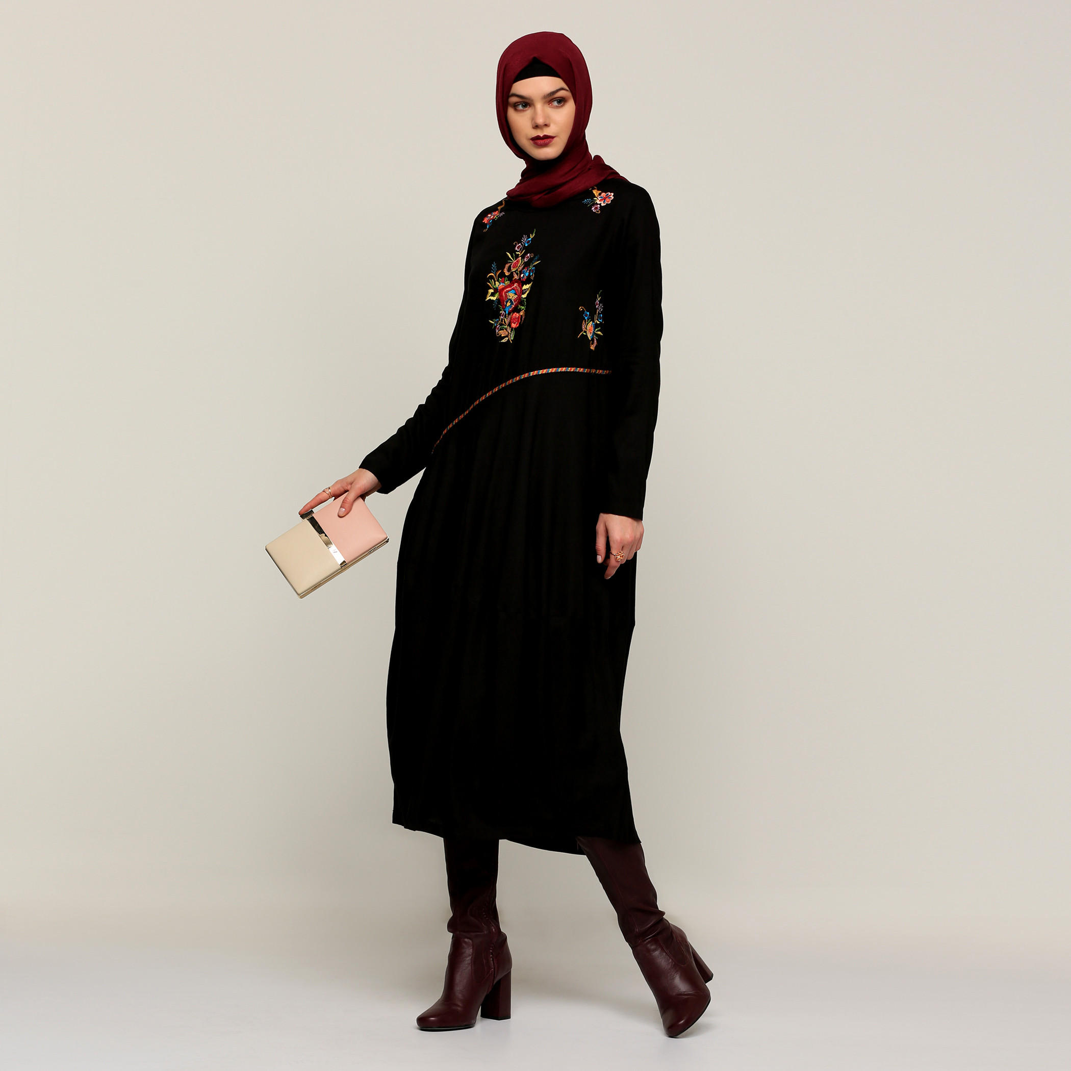 Embroidered Midi Dress with Long Sleeves-women-clothing-dresses-image-5