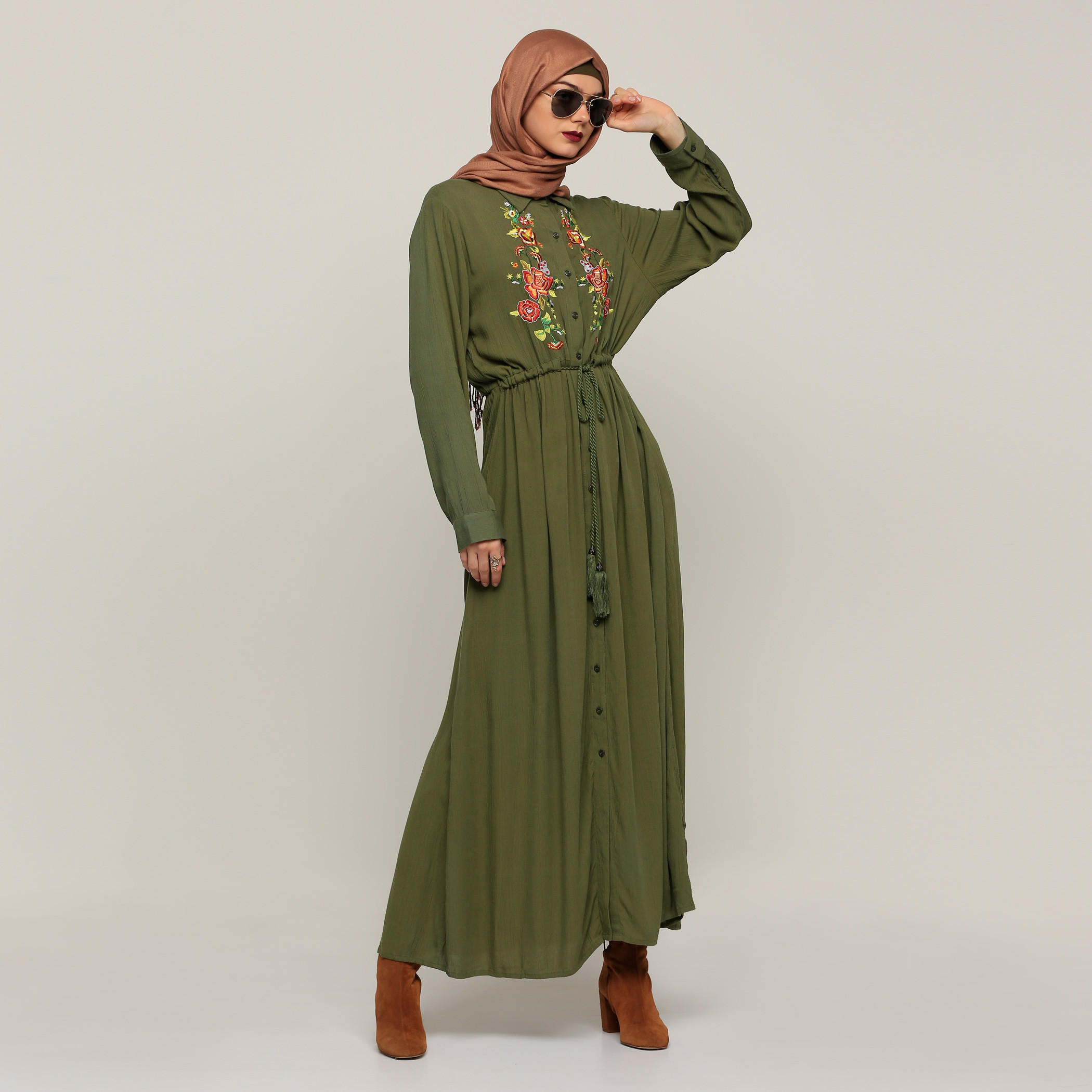 فستان قميص طويل مطرّز بأكمام طويلة-women-clothing-dresses-image-5