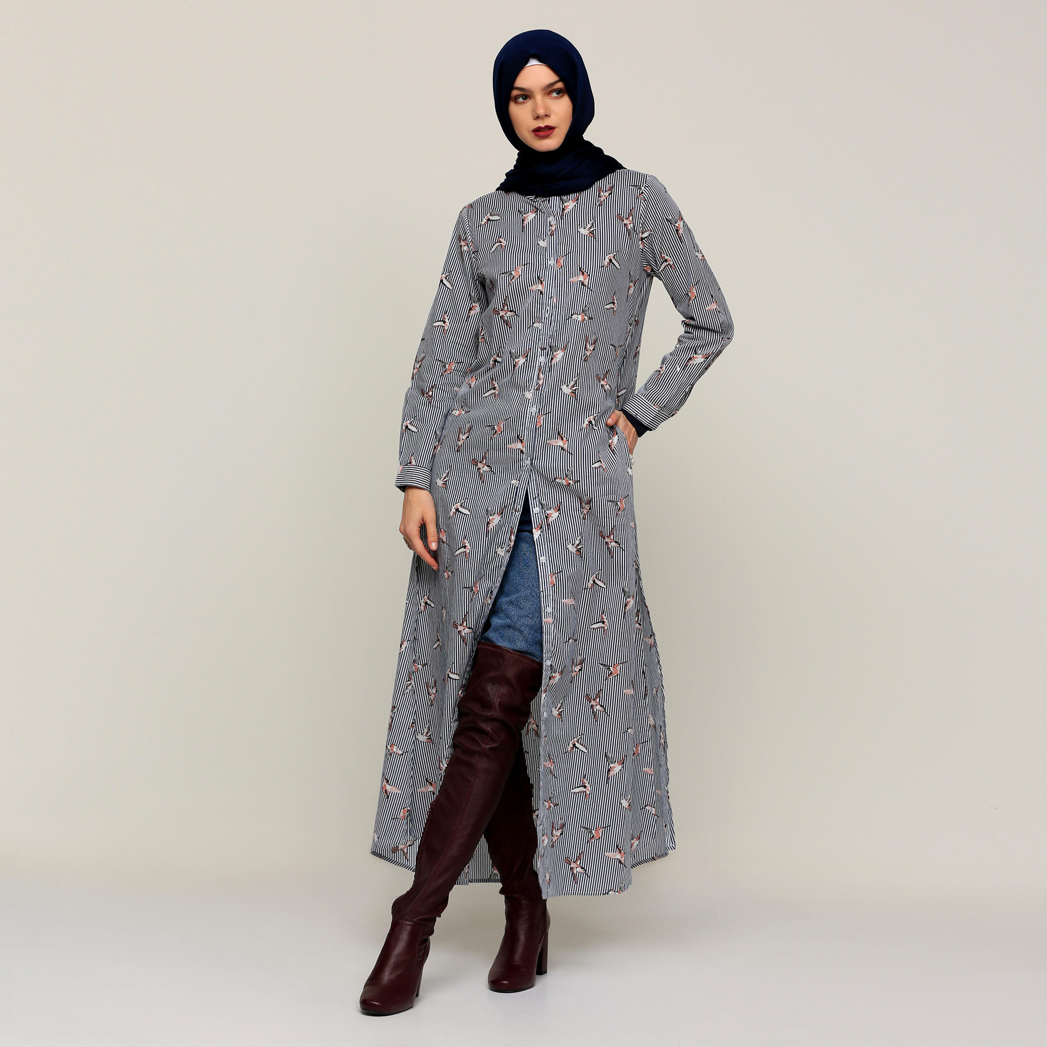 تونيك بأكمام طويلة وجيوب مع طبعات-women-clothing-shirtsandblouses-blouses-image-5