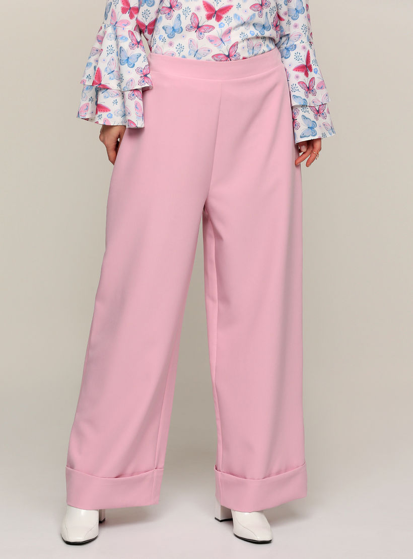 بنطال بالازو طويل بخصر مطّاطي-women-clothing-bottoms-trousers-image-1