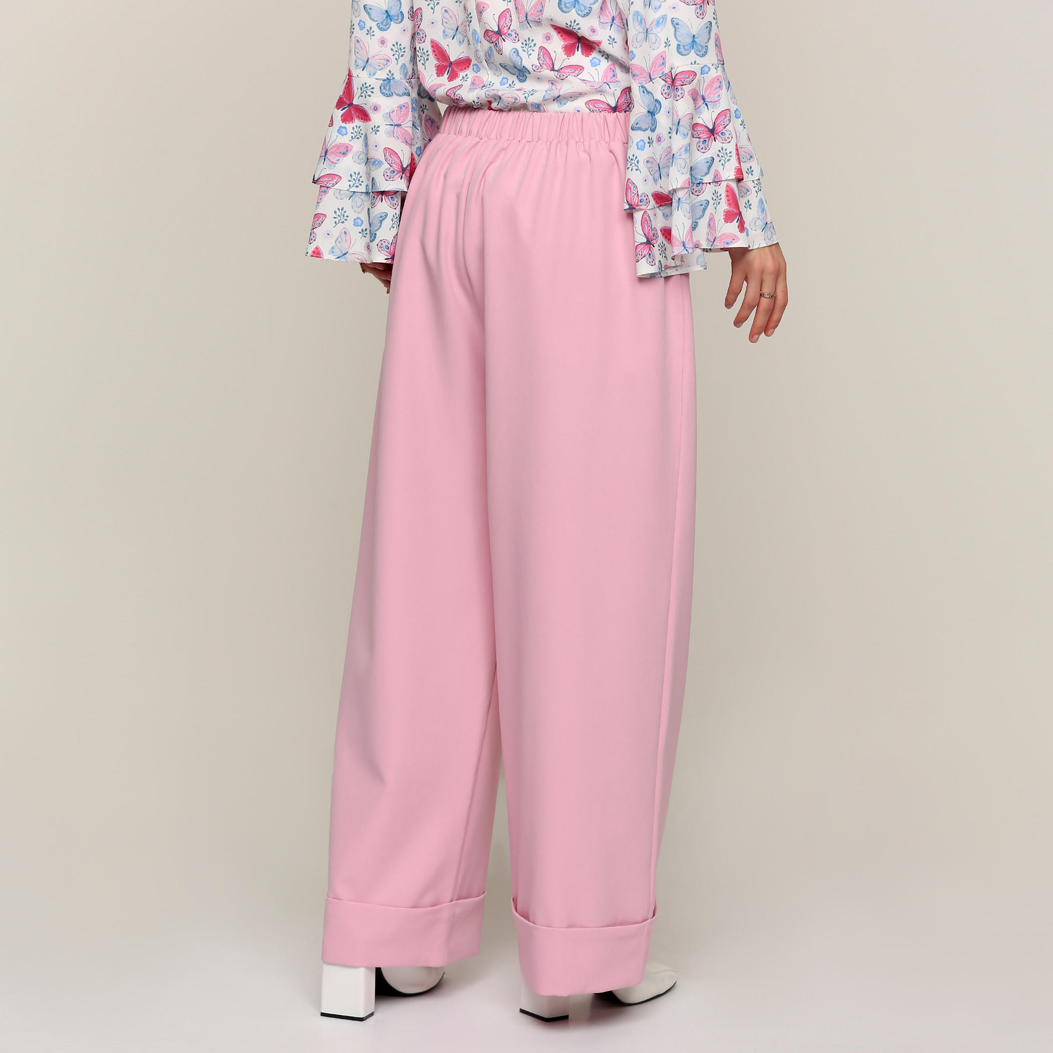 بنطال بالازو طويل بخصر مطّاطي-women-clothing-bottoms-trousers-image-2