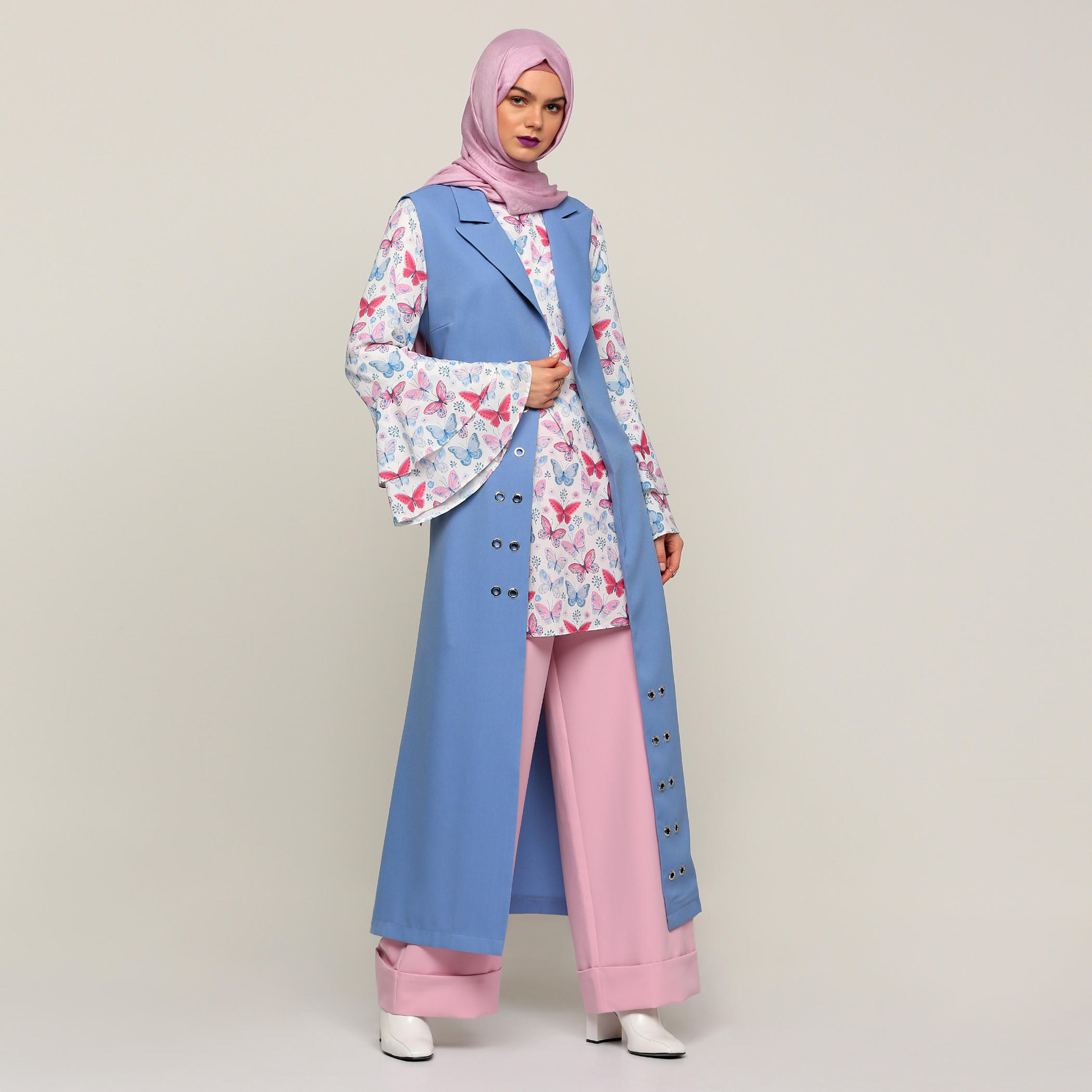 بنطال بالازو طويل بخصر مطّاطي-women-clothing-bottoms-trousers-image-5
