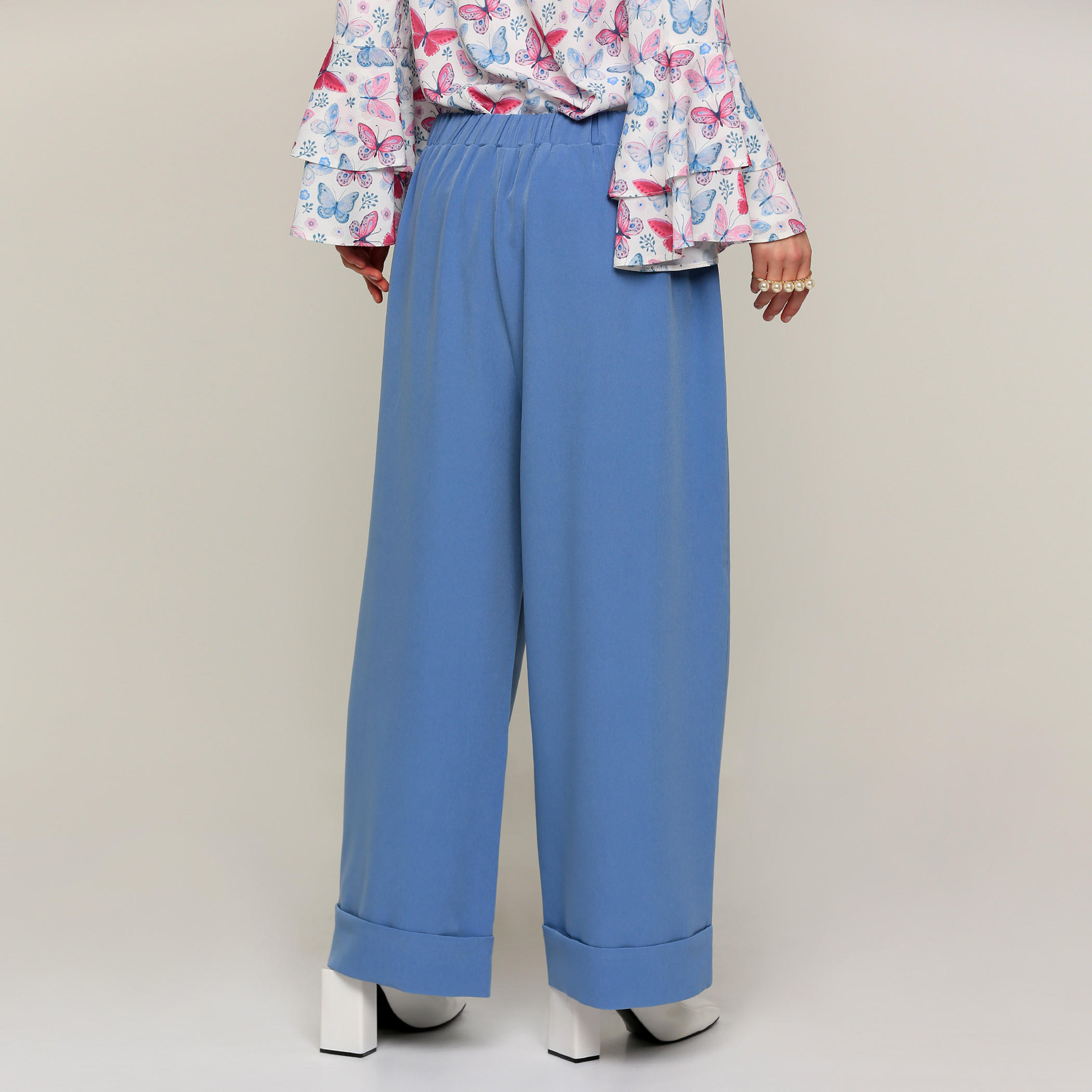 بنطال بالازو طويل بخصر مطّاطي-women-clothing-bottoms-trousers-image-2